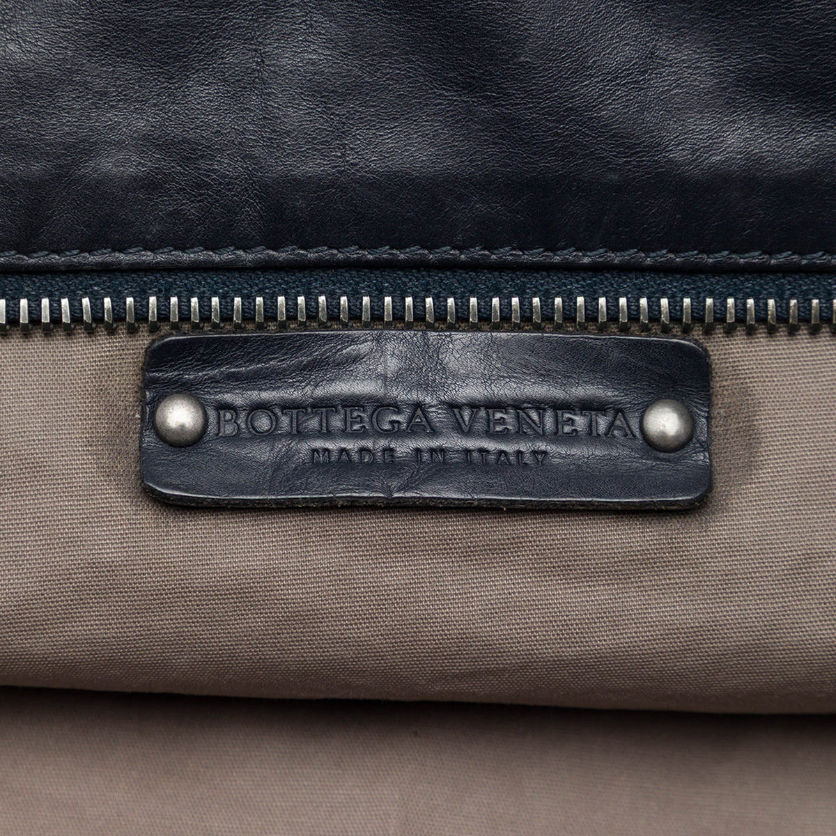 Bottega Veneta Intrecciato Trimmed Nappa Soft Tote — Blue