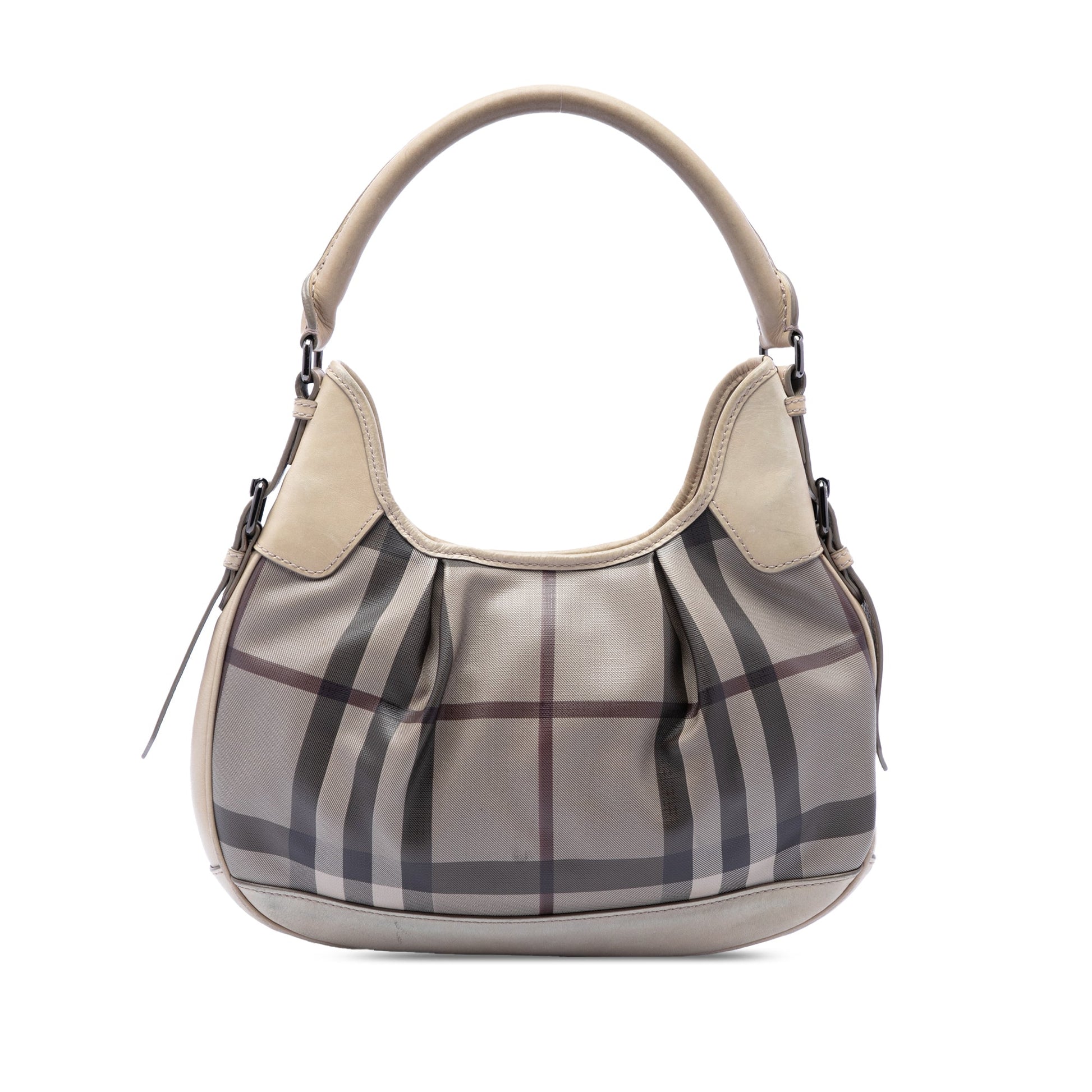 Burberry Smoke Check Coated Canvas Brooklyn Hobo