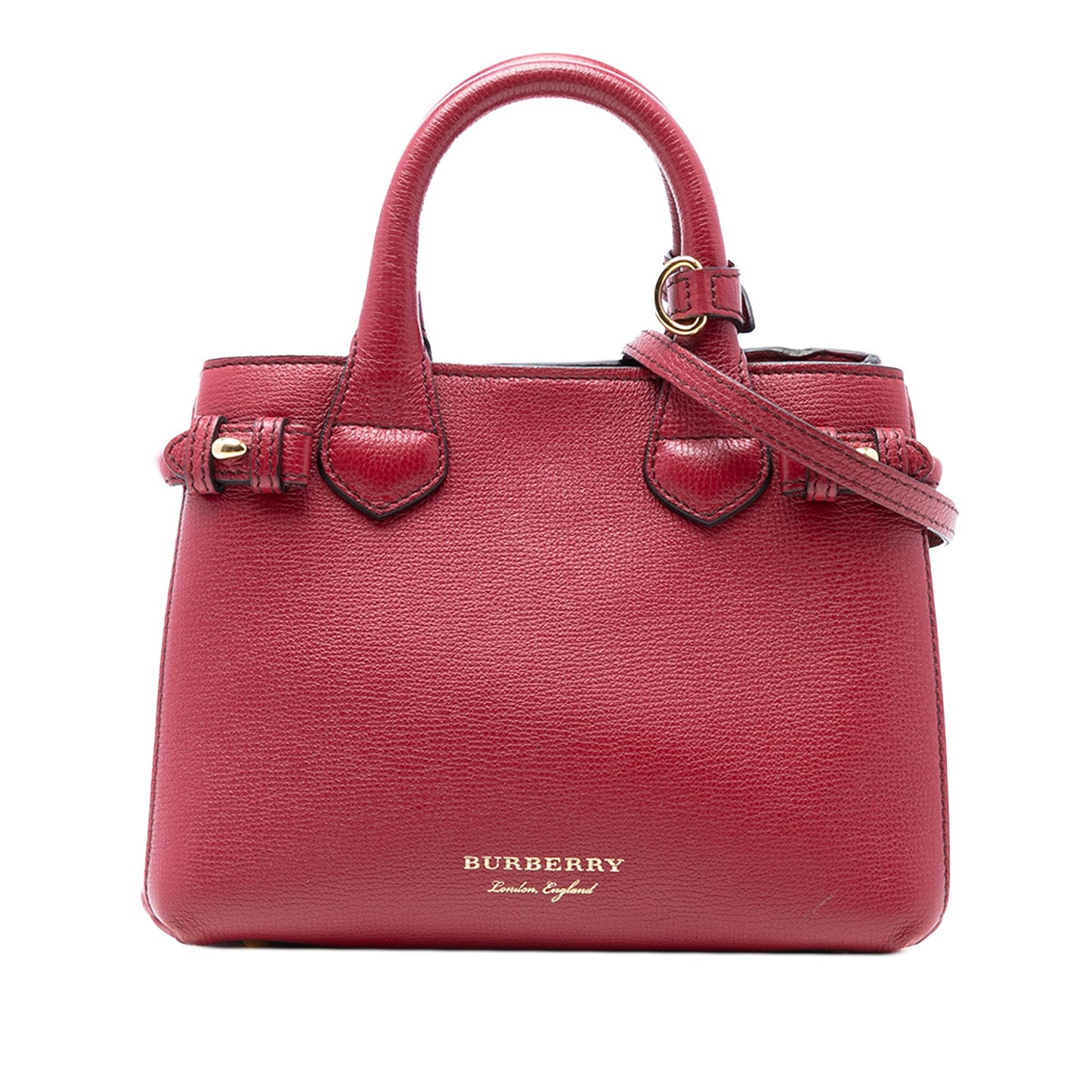 Burberry Small Grainy Calfskin and House Check Banner Satchel