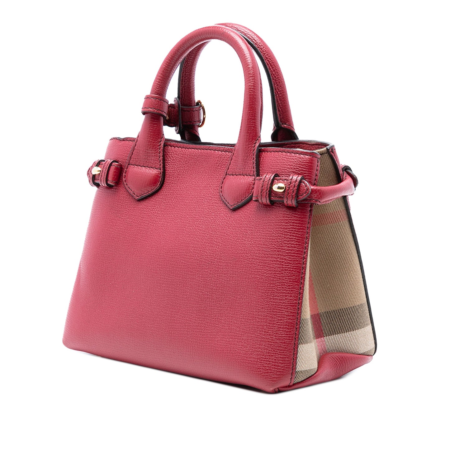 Burberry Small Grainy Calfskin and House Check Banner Satchel