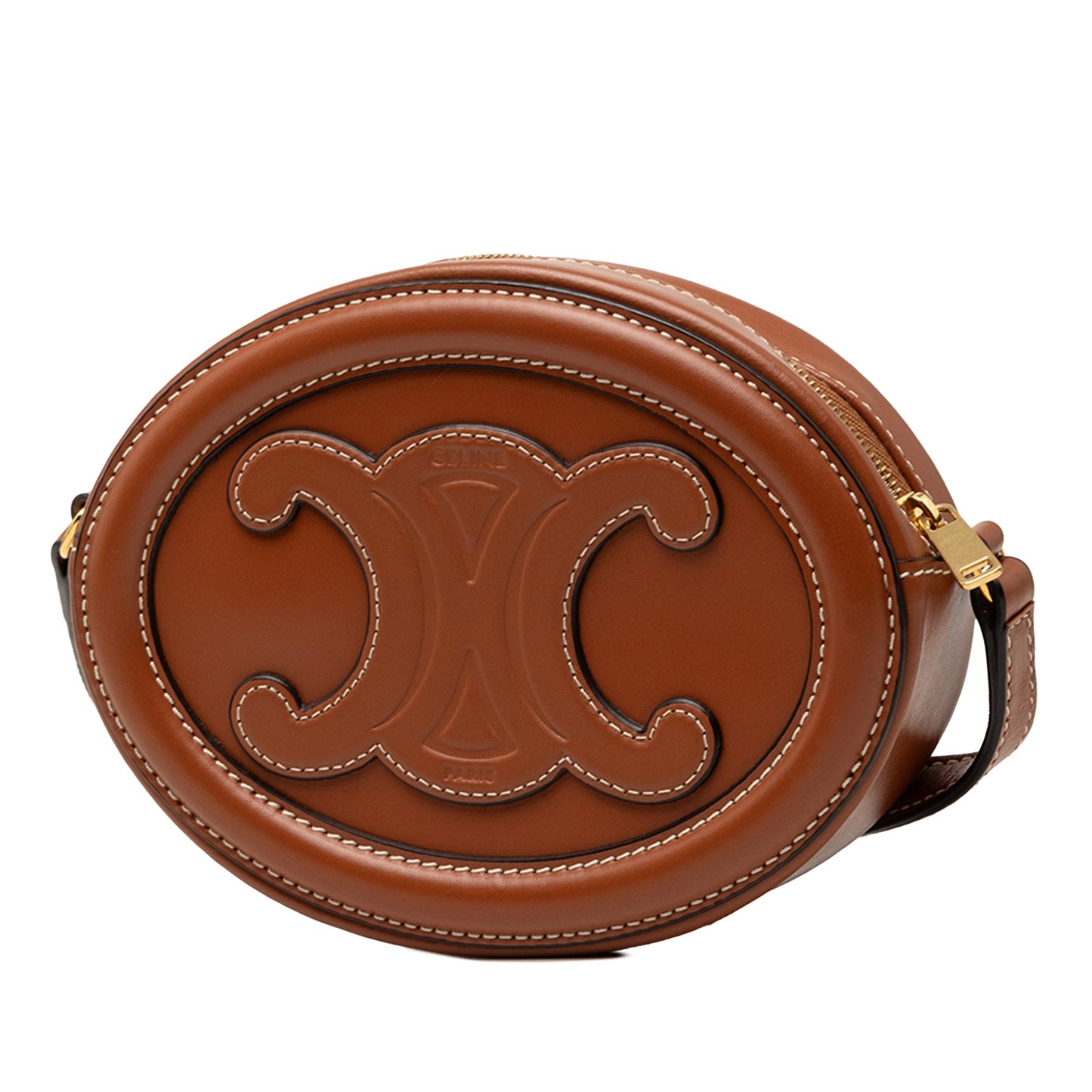 Celine Small Calfskin Cuir Triomphe Oval Crossbody