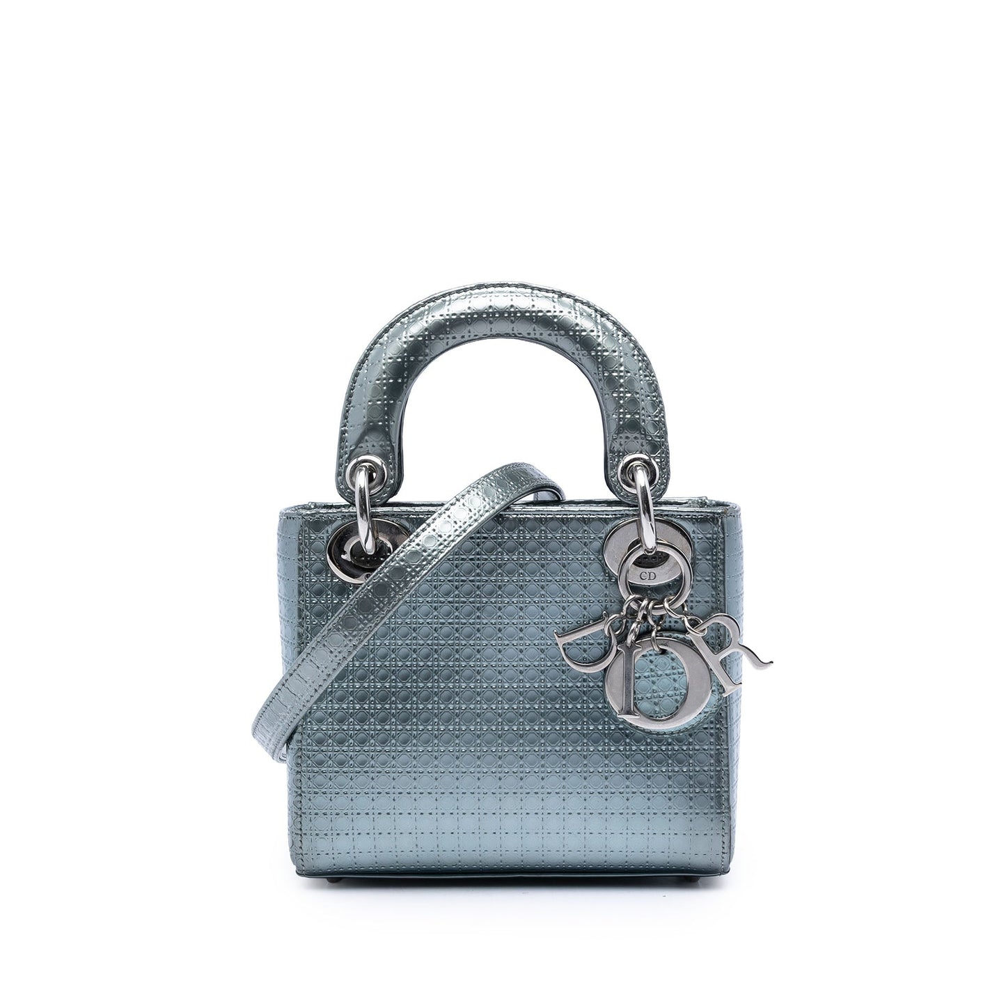 Dior Mini Metallic Patent Microcannage Lady Dior