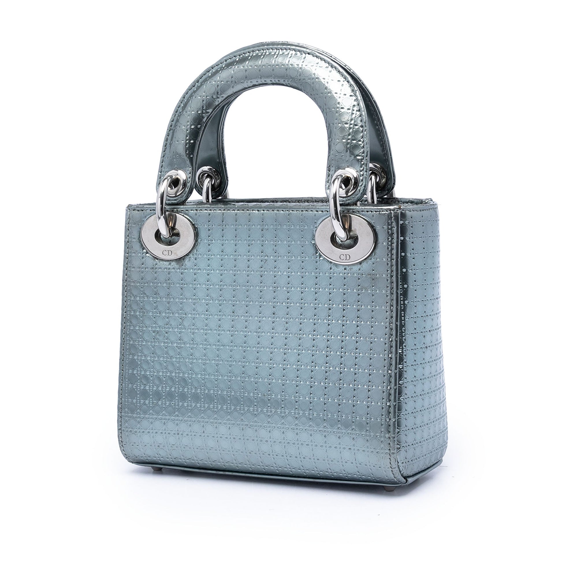 Dior Mini Metallic Patent Microcannage Lady Dior