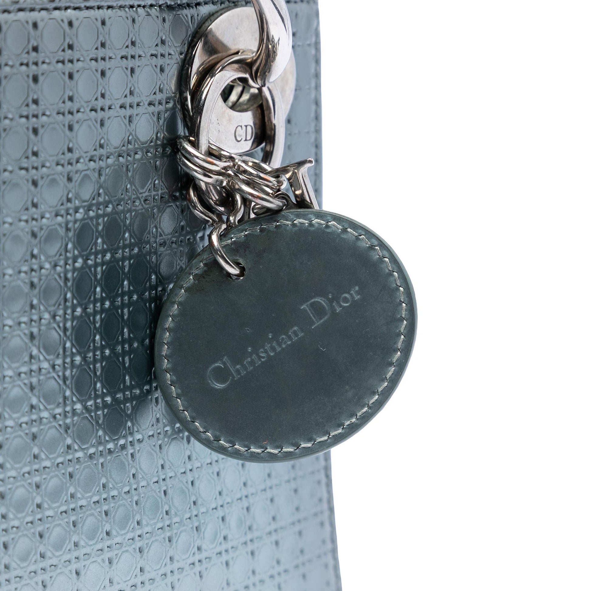 Dior Mini Metallic Patent Microcannage Lady Dior