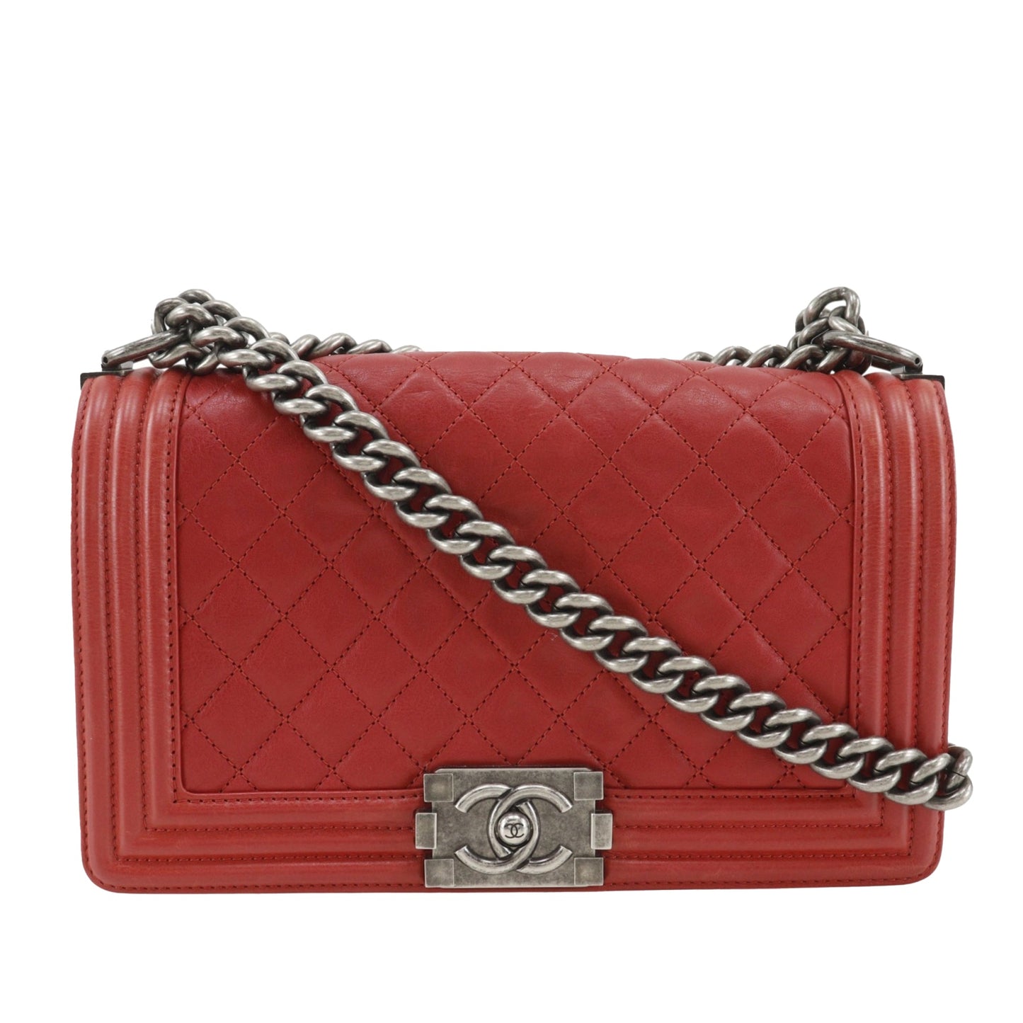 Chanel Old Medium Quilted Lambskin Boy Flap