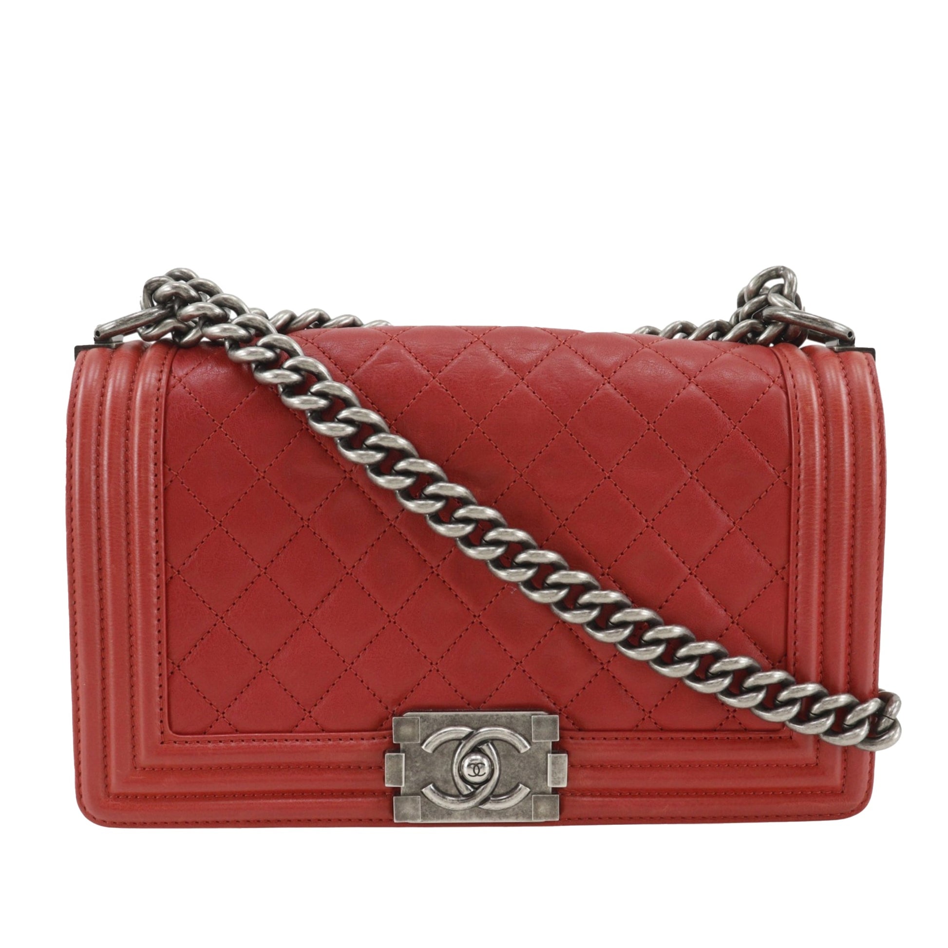 Chanel Old Medium Quilted Lambskin Boy Flap