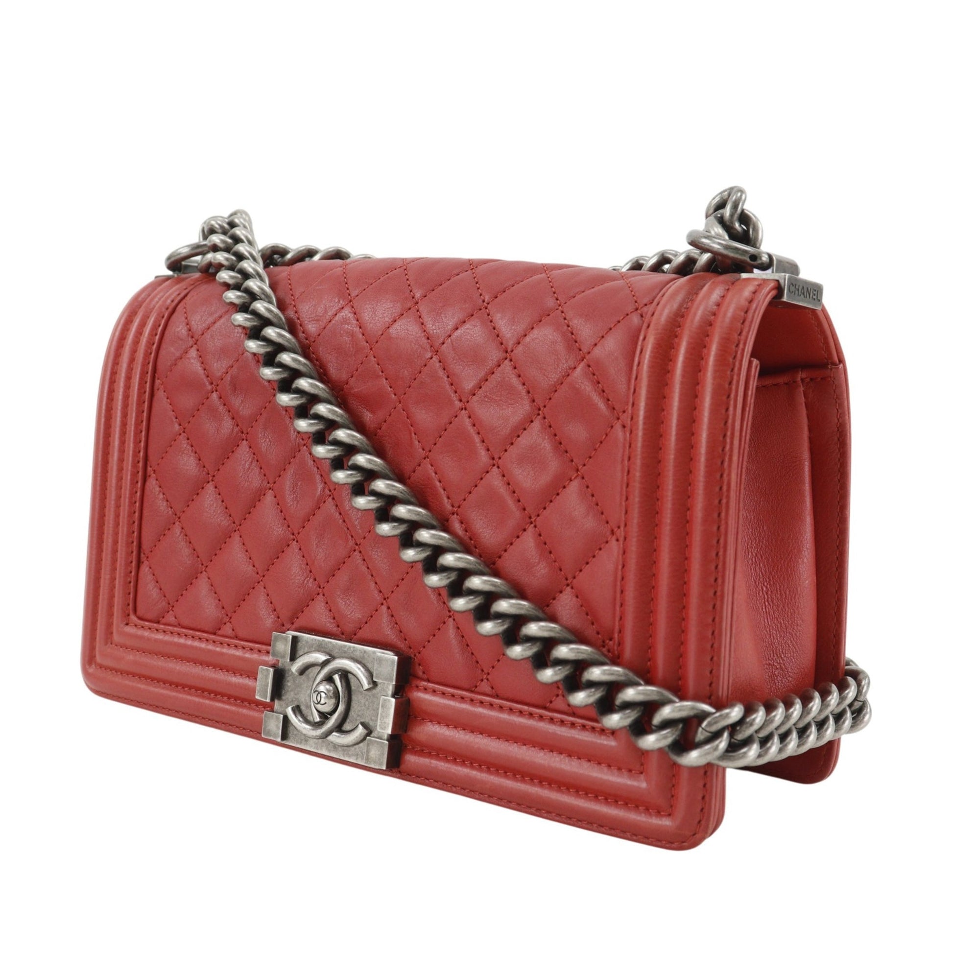 Chanel Old Medium Quilted Lambskin Boy Flap