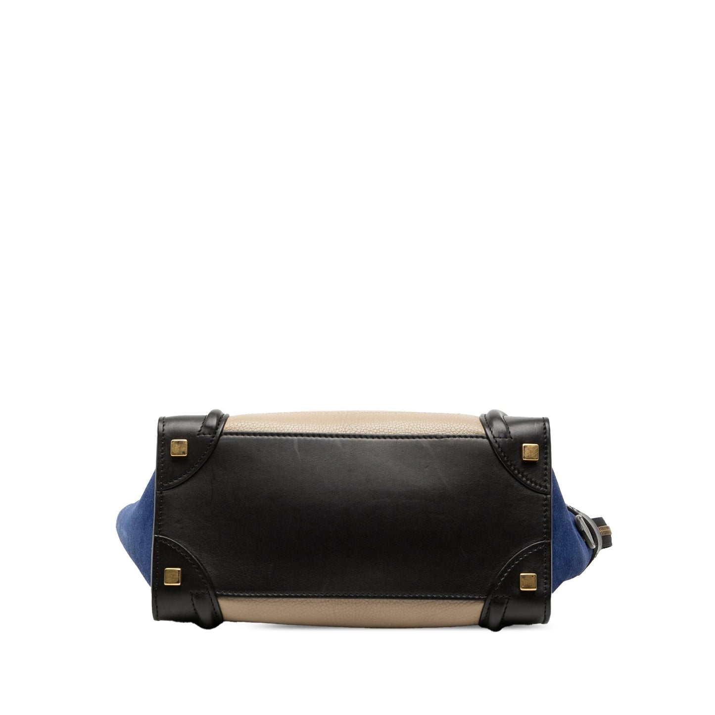 Micro Tricolor Calfskin and Suede Luggage Tote