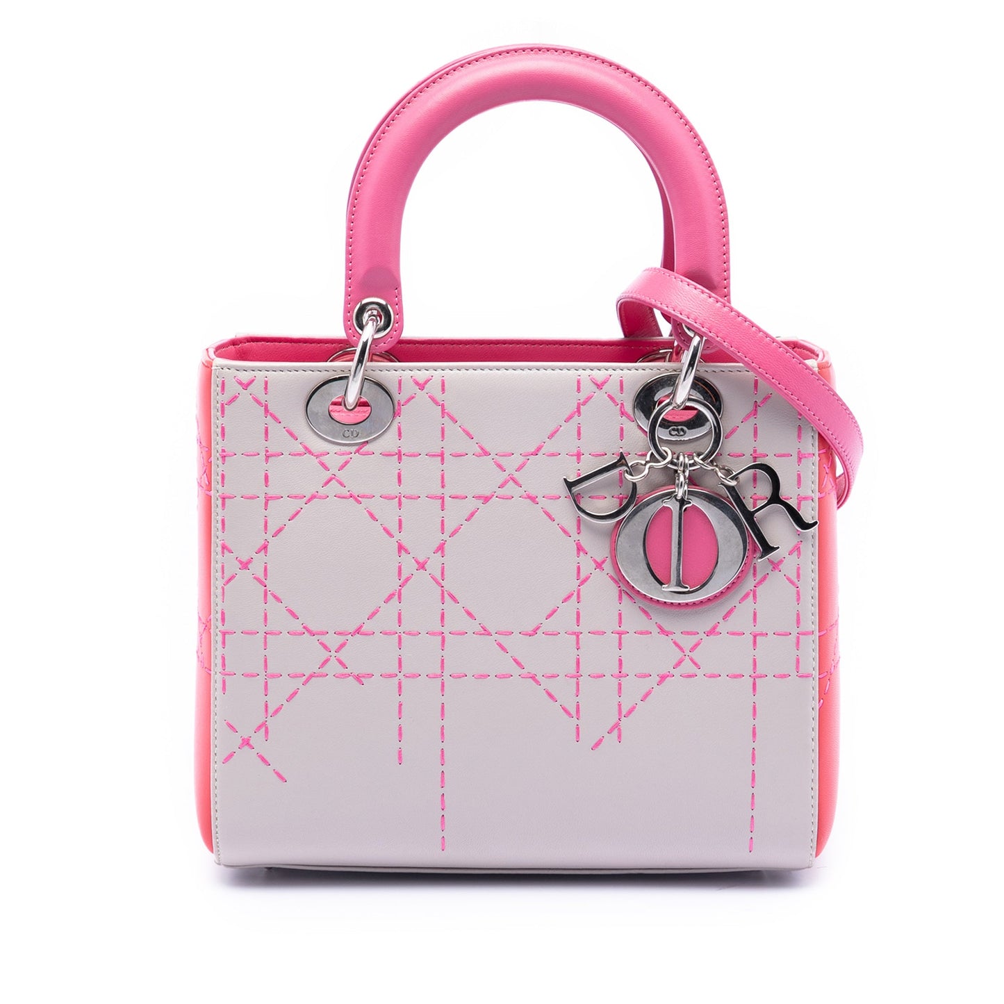 Dior Medium Tricolor Lambskin Macrocannage Stitched Lady Dior