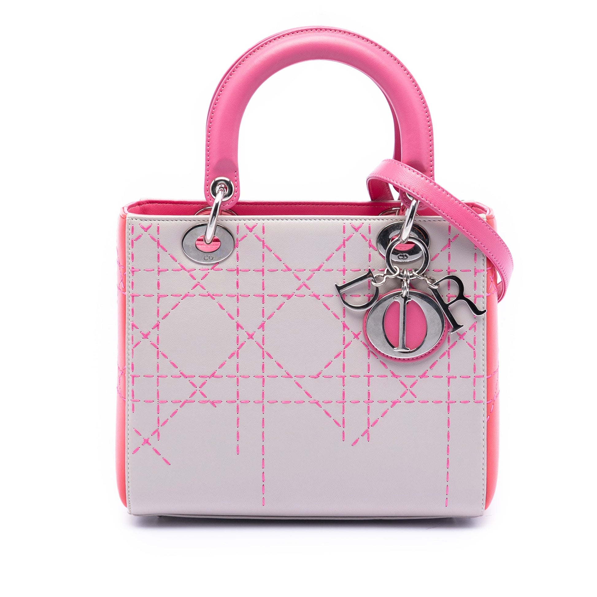 Dior Medium Tricolor Lambskin Macrocannage Stitched Lady Dior