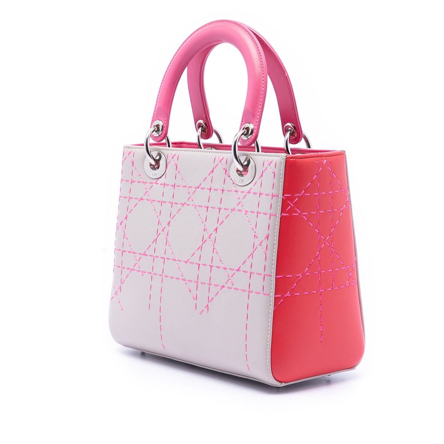 Dior Medium Tricolor Lambskin Macrocannage Stitched Lady Dior