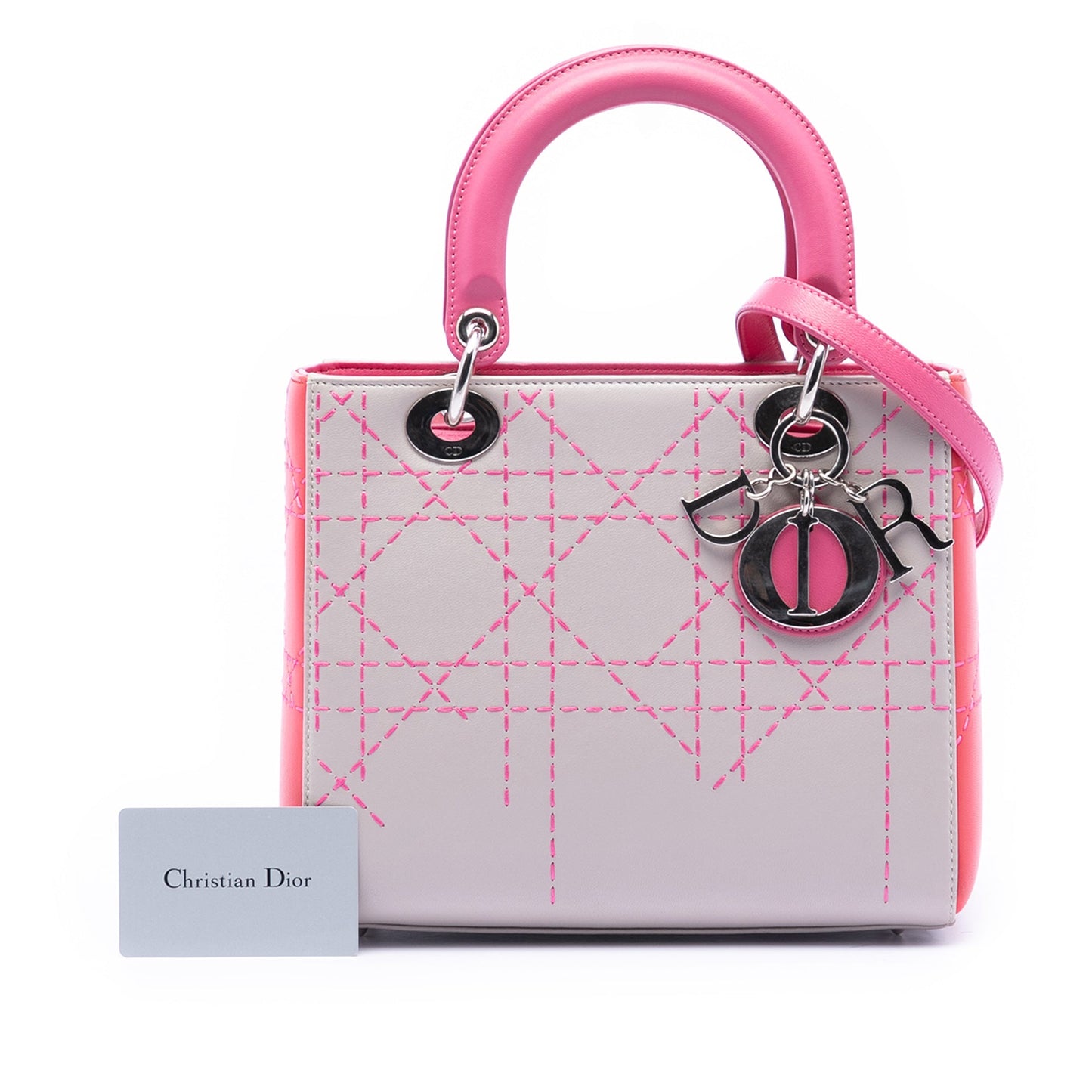 Dior Medium Tricolor Lambskin Macrocannage Stitched Lady Dior
