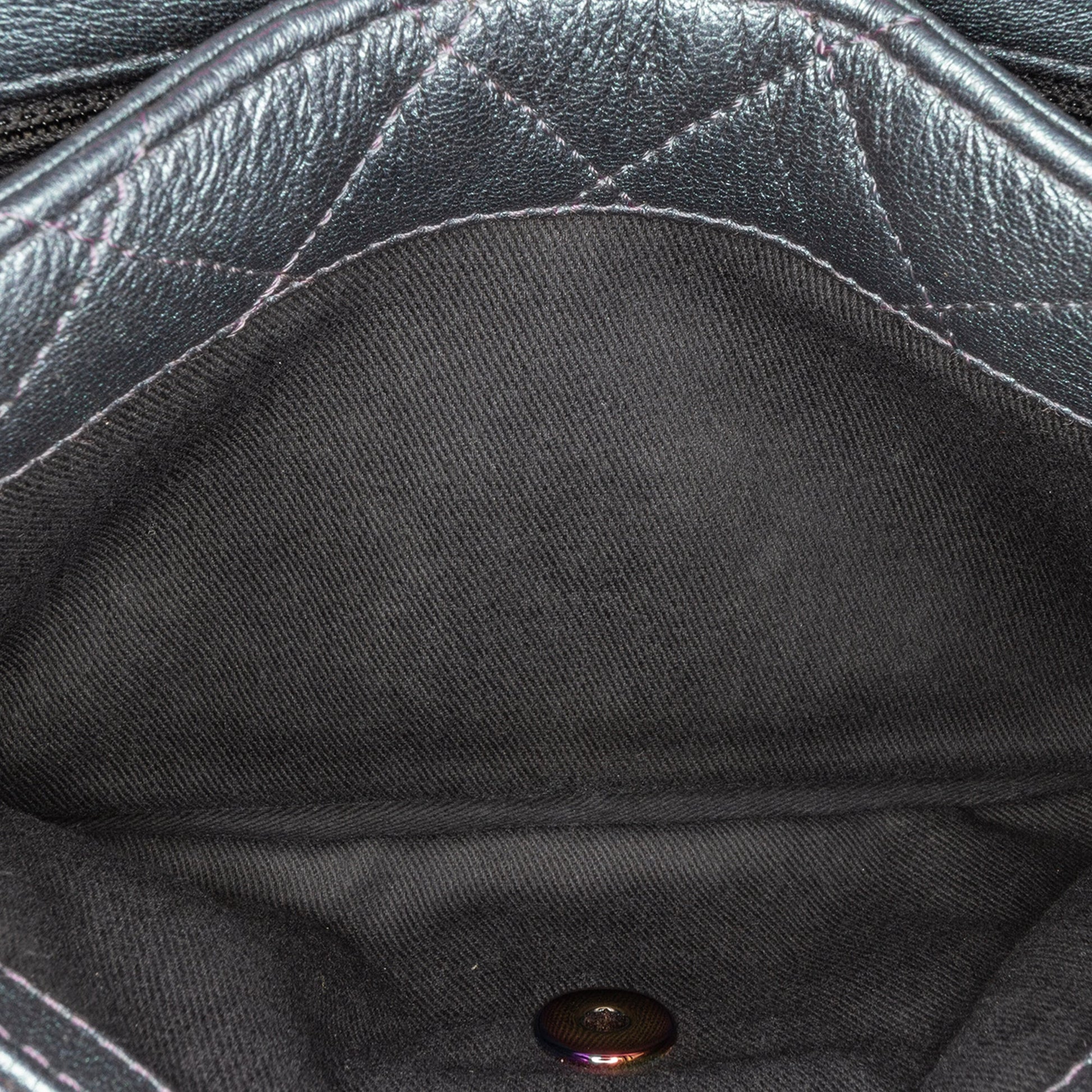 Chanel Small Iridescent Goatskin Rainbow Hardware Double Carry Waist Chain Flap