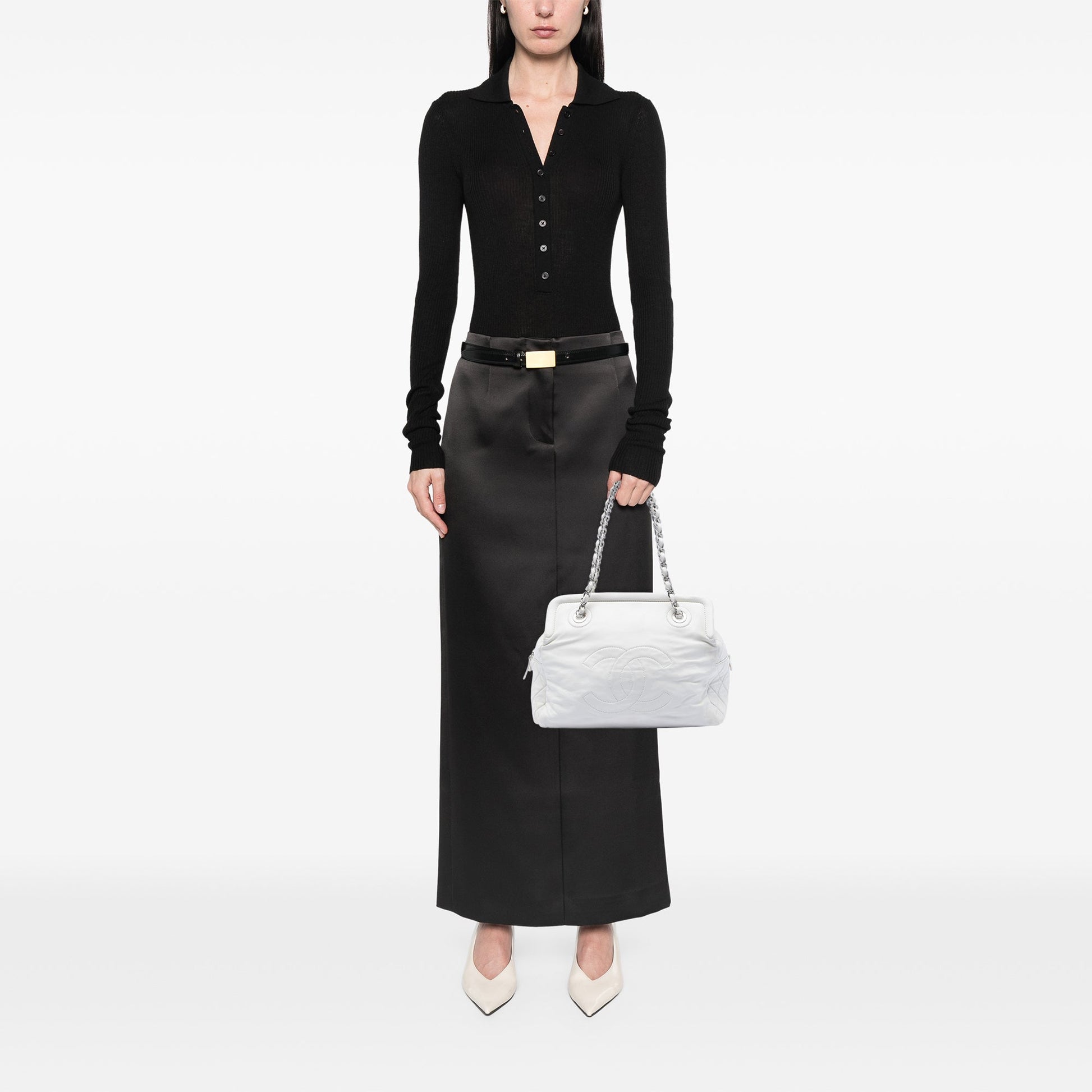 Chanel CC Lambskin Frame Tote