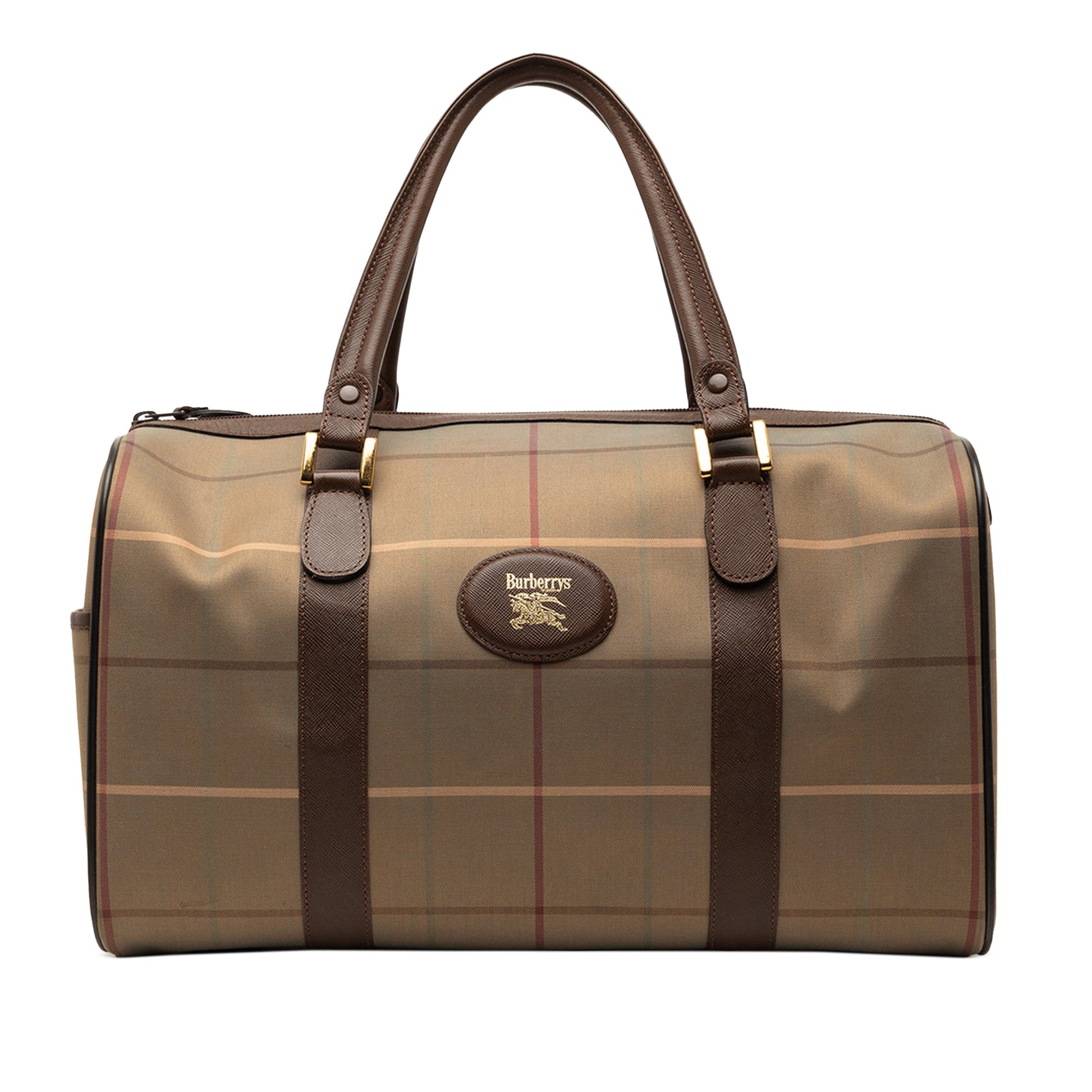 Vintage Check Canvas Boston Bag
