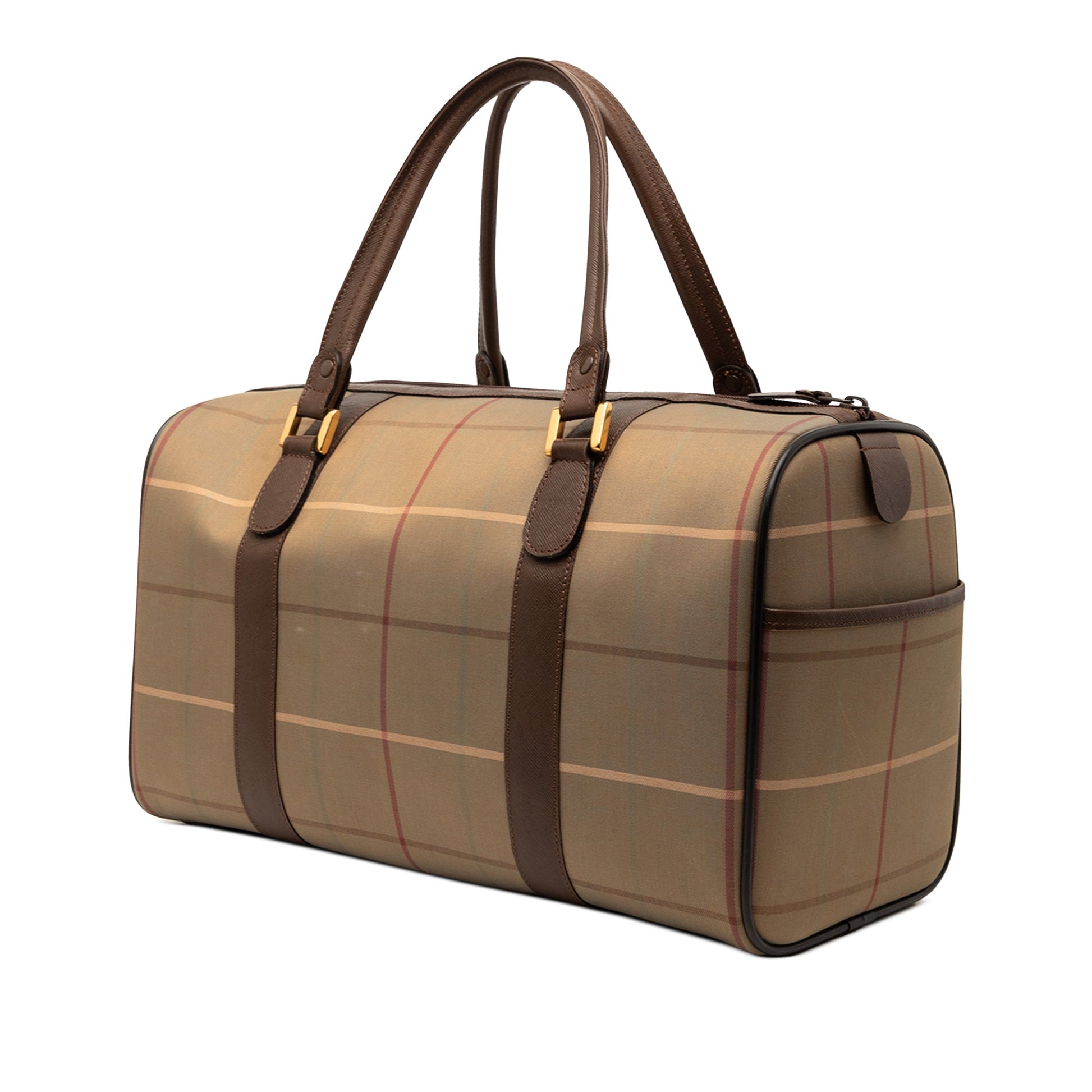 Vintage Check Canvas Boston Bag