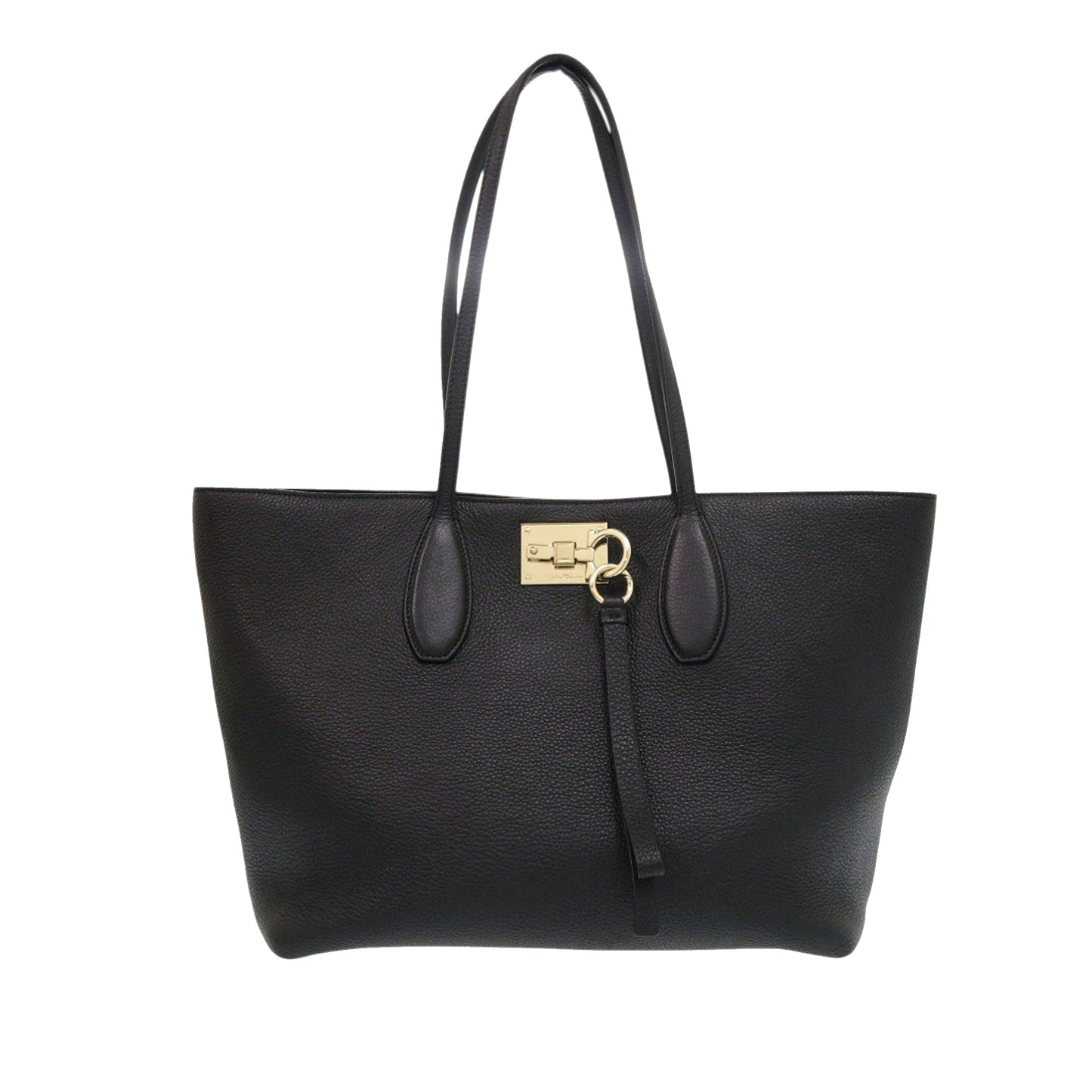 Ferragamo Grained Calfskin Studded Gancini Tote