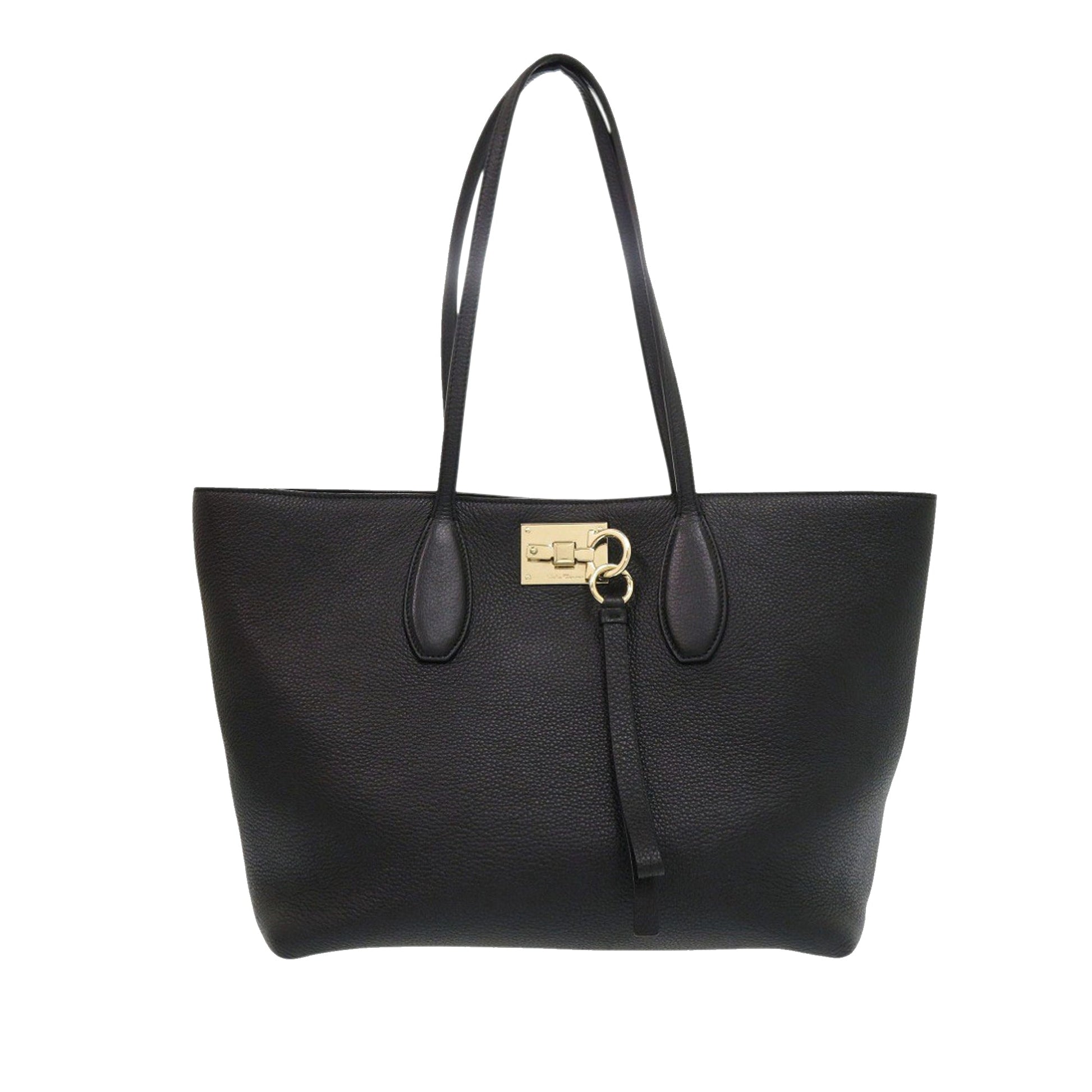 Ferragamo Grained Calfskin Studded Gancini Tote