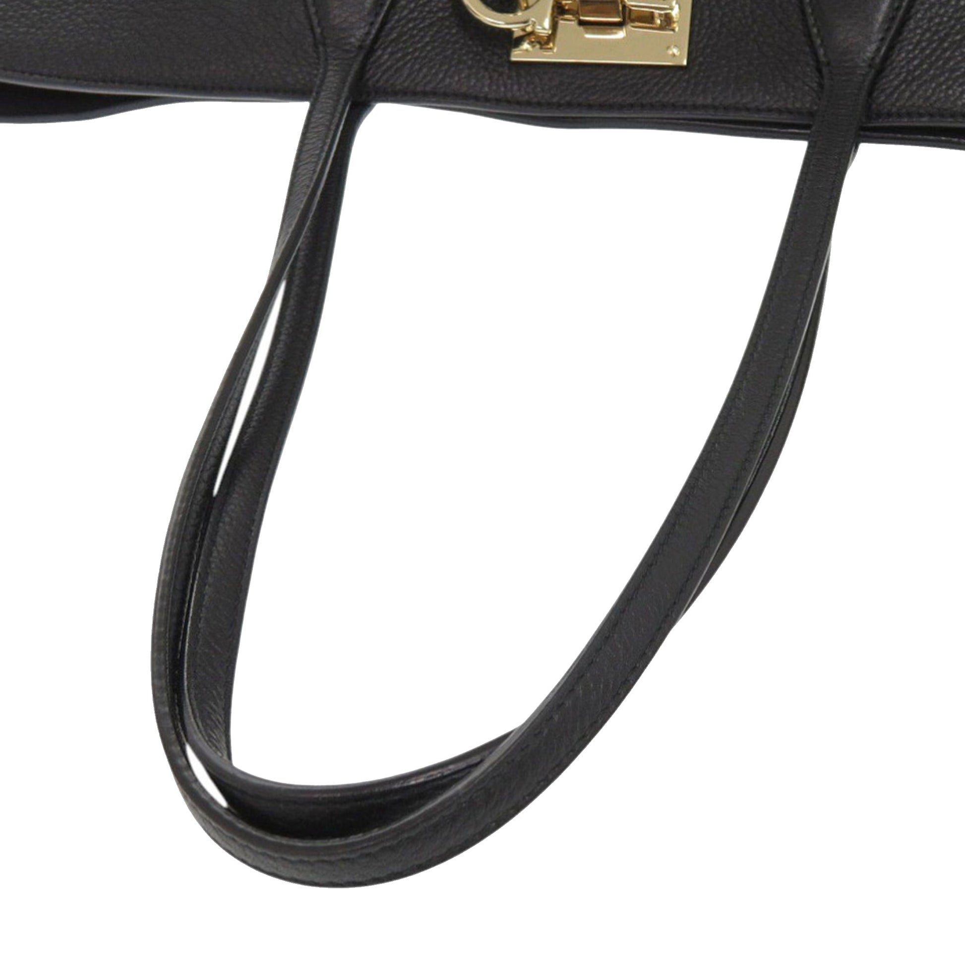 Ferragamo Grained Calfskin Studded Gancini Tote