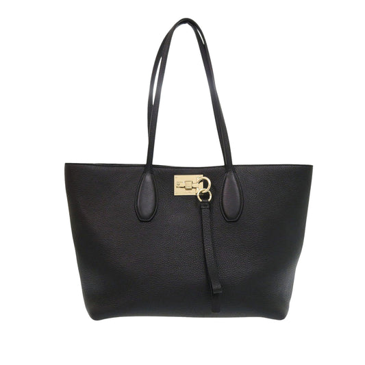 Ferragamo Grained Calfskin Studded Gancini Tote