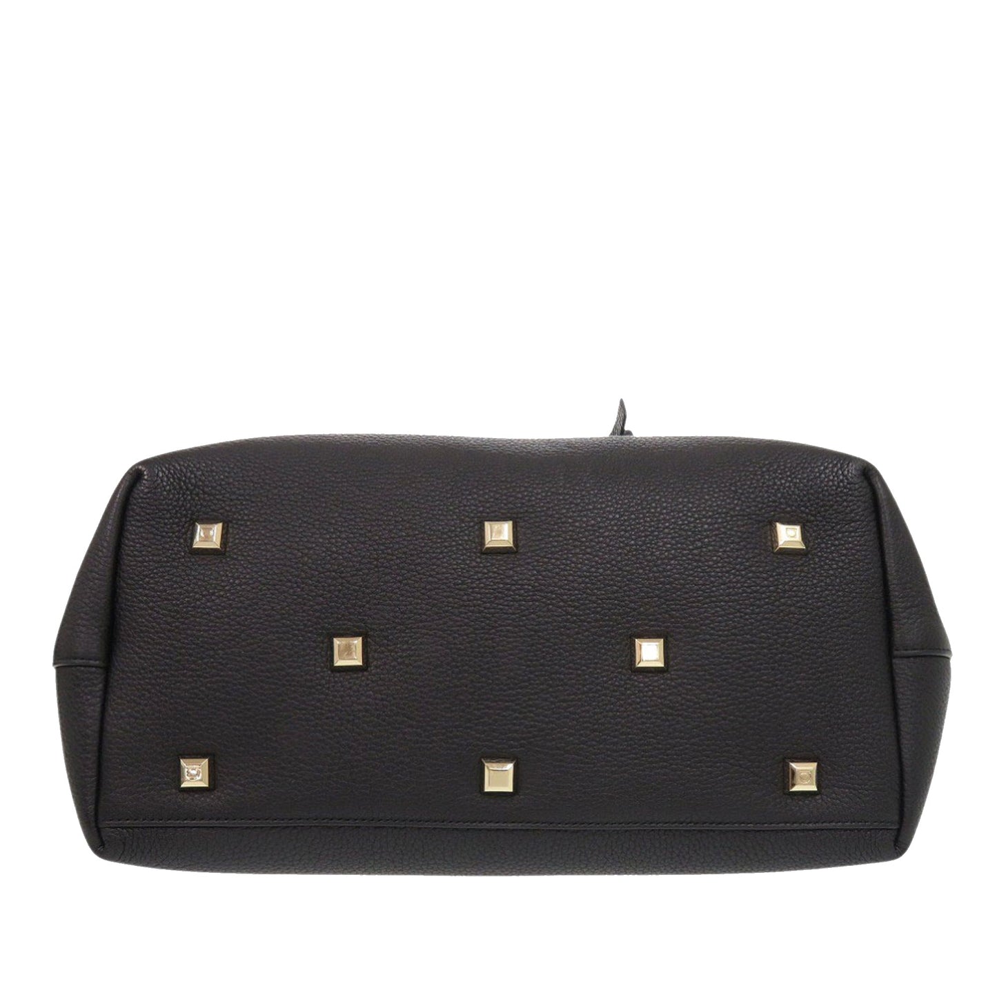 Ferragamo Grained Calfskin Studded Gancini Tote