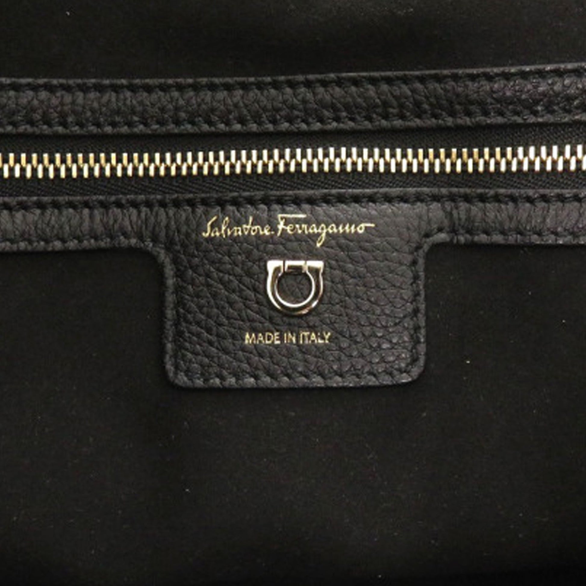 Ferragamo Grained Calfskin Studded Gancini Tote