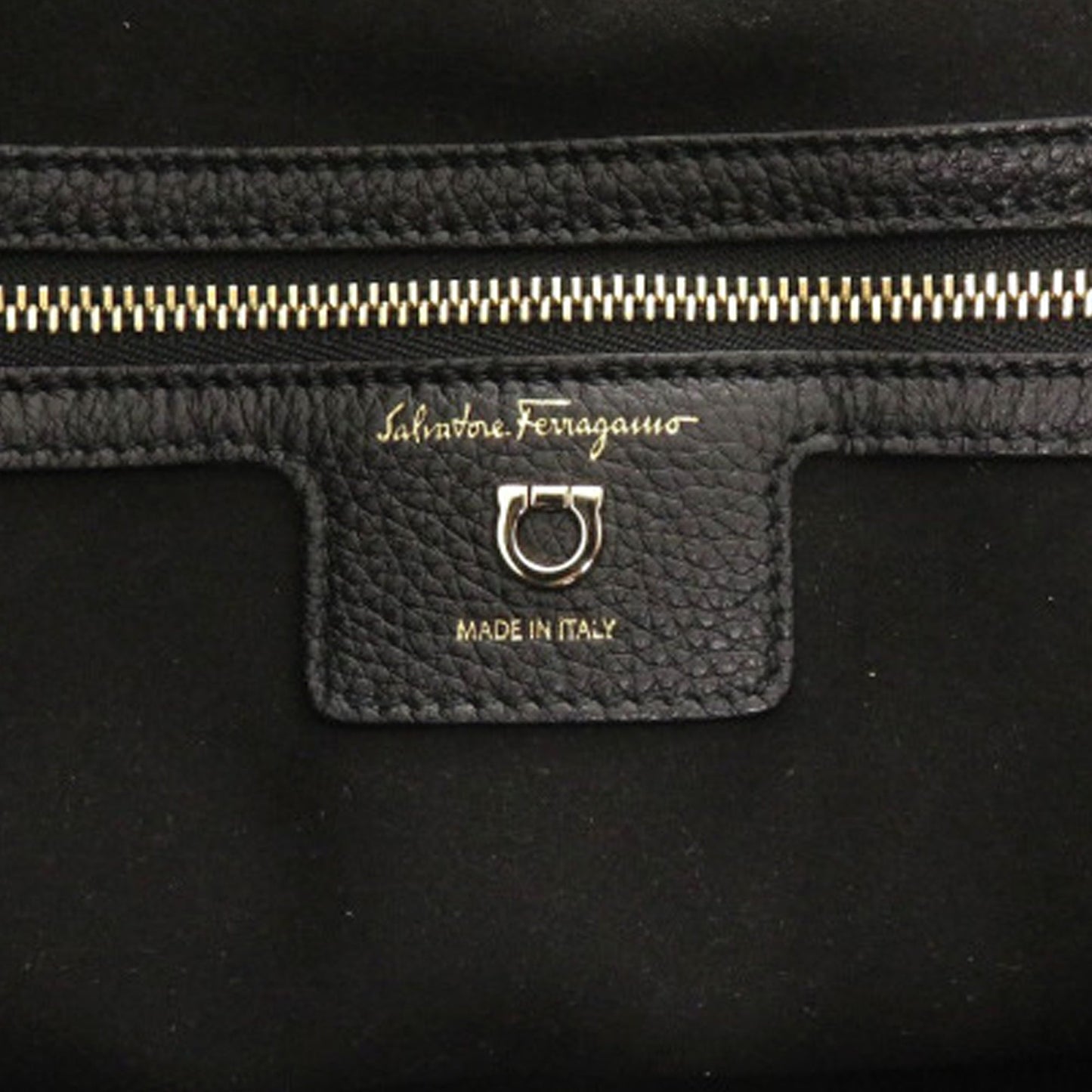 Ferragamo Grained Calfskin Studded Gancini Tote