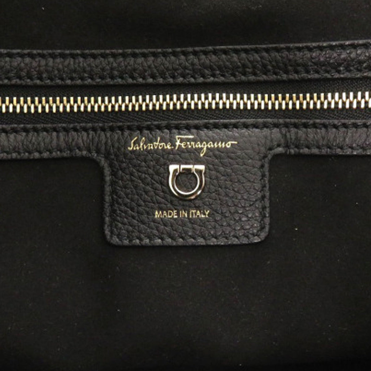 Ferragamo Grained Calfskin Studded Gancini Tote