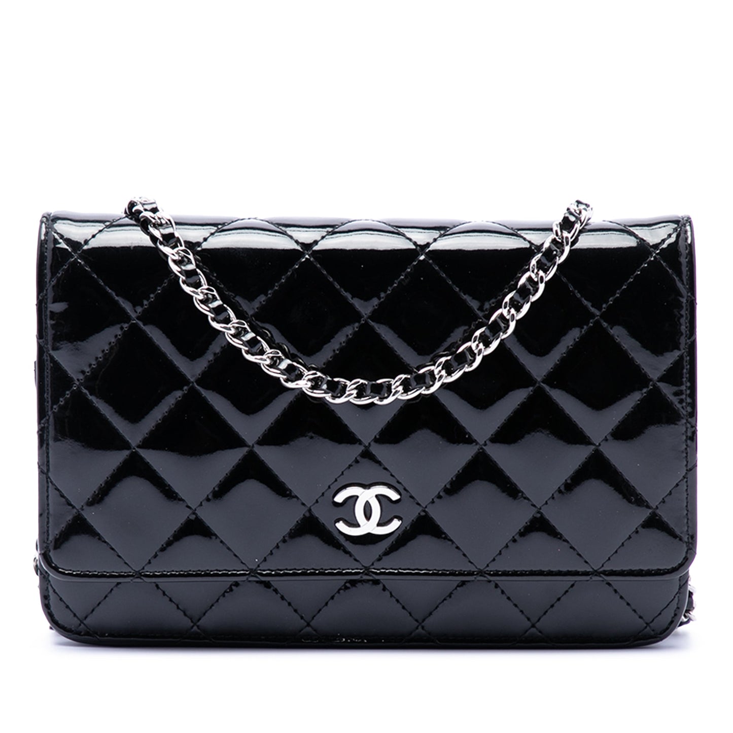 Chanel CC Quilted Patent Wallet On Chain