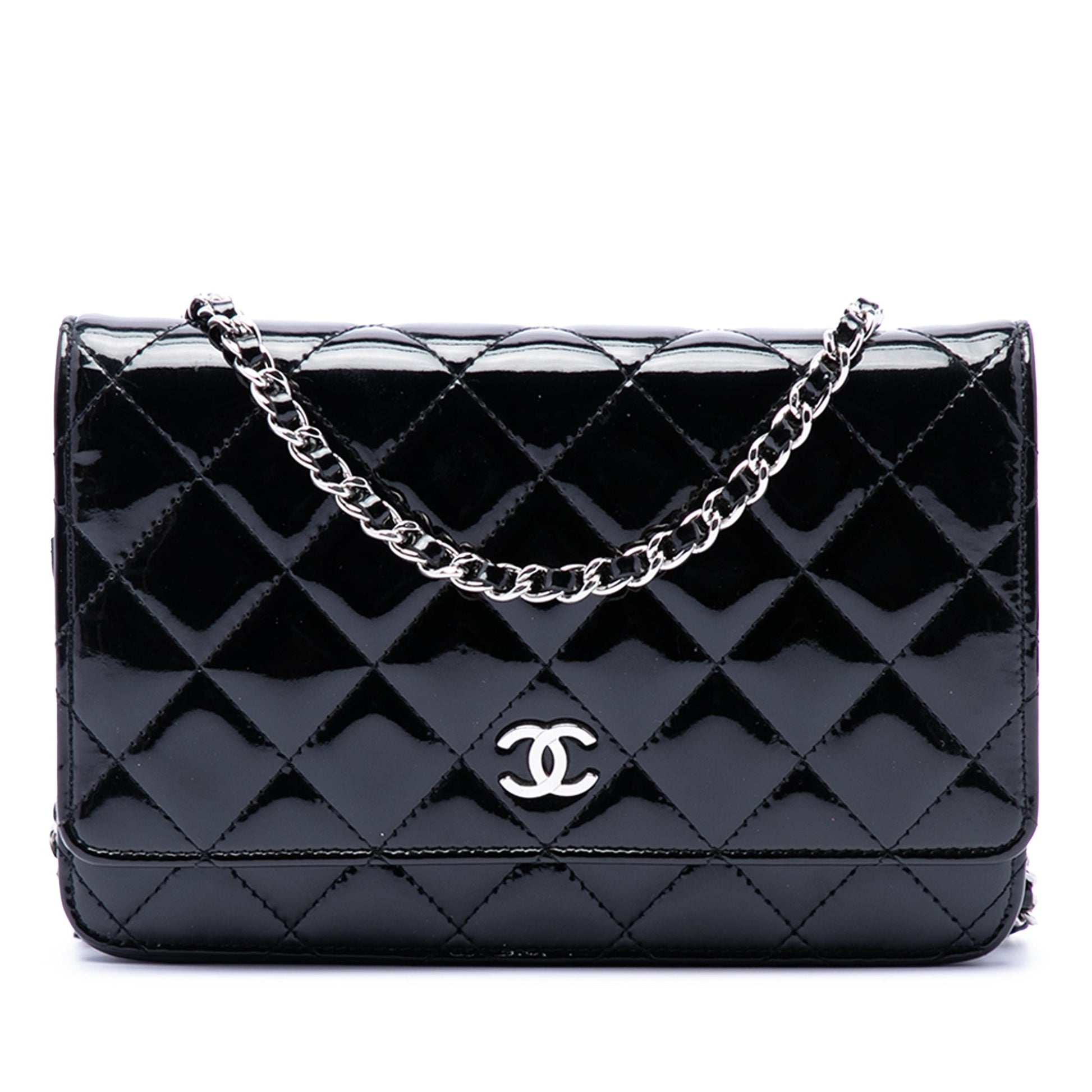 Chanel CC Quilted Patent Wallet On Chain