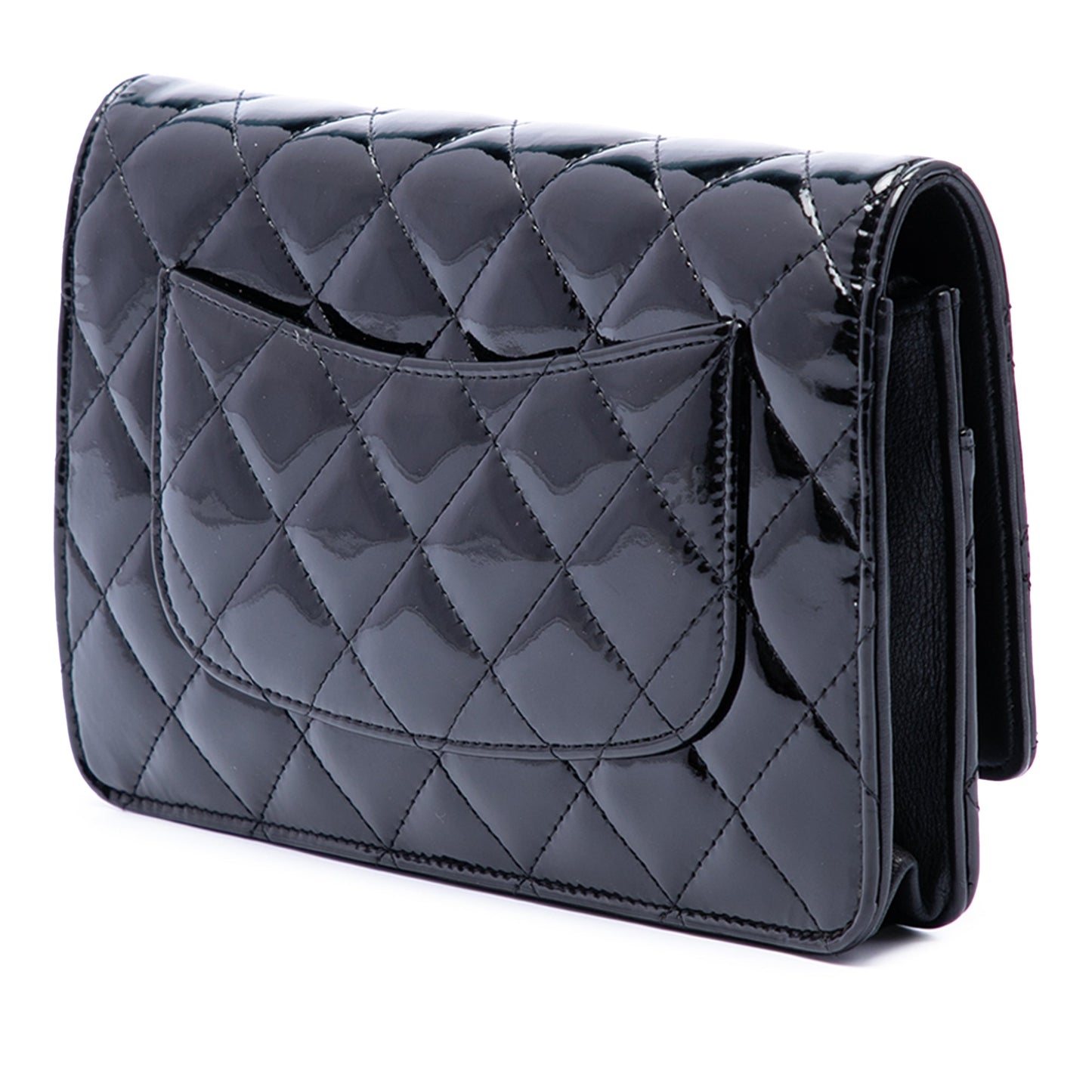 Chanel CC Quilted Patent Wallet On Chain