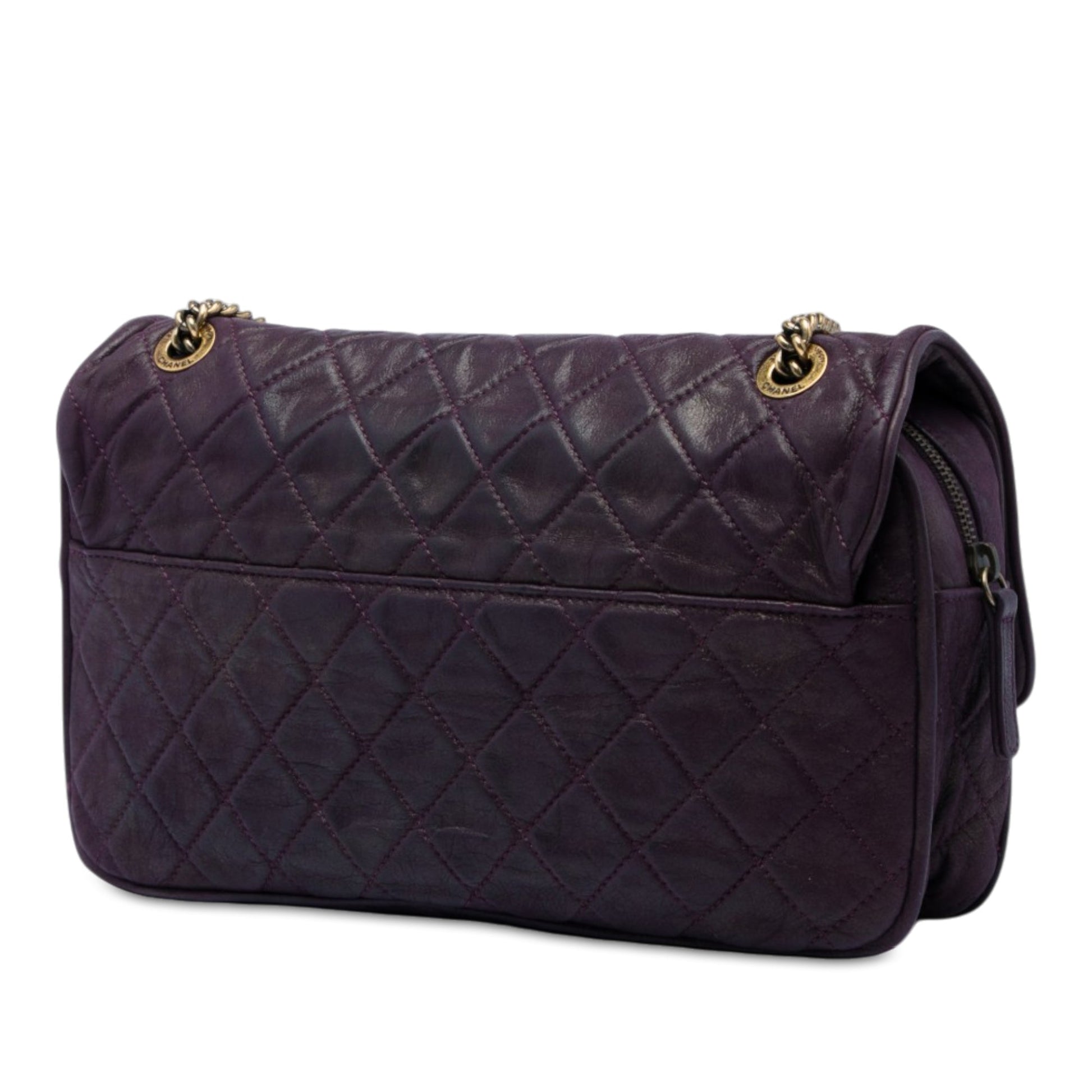 Chanel Large Quilted Iridescent Calfskin Shiva Flap