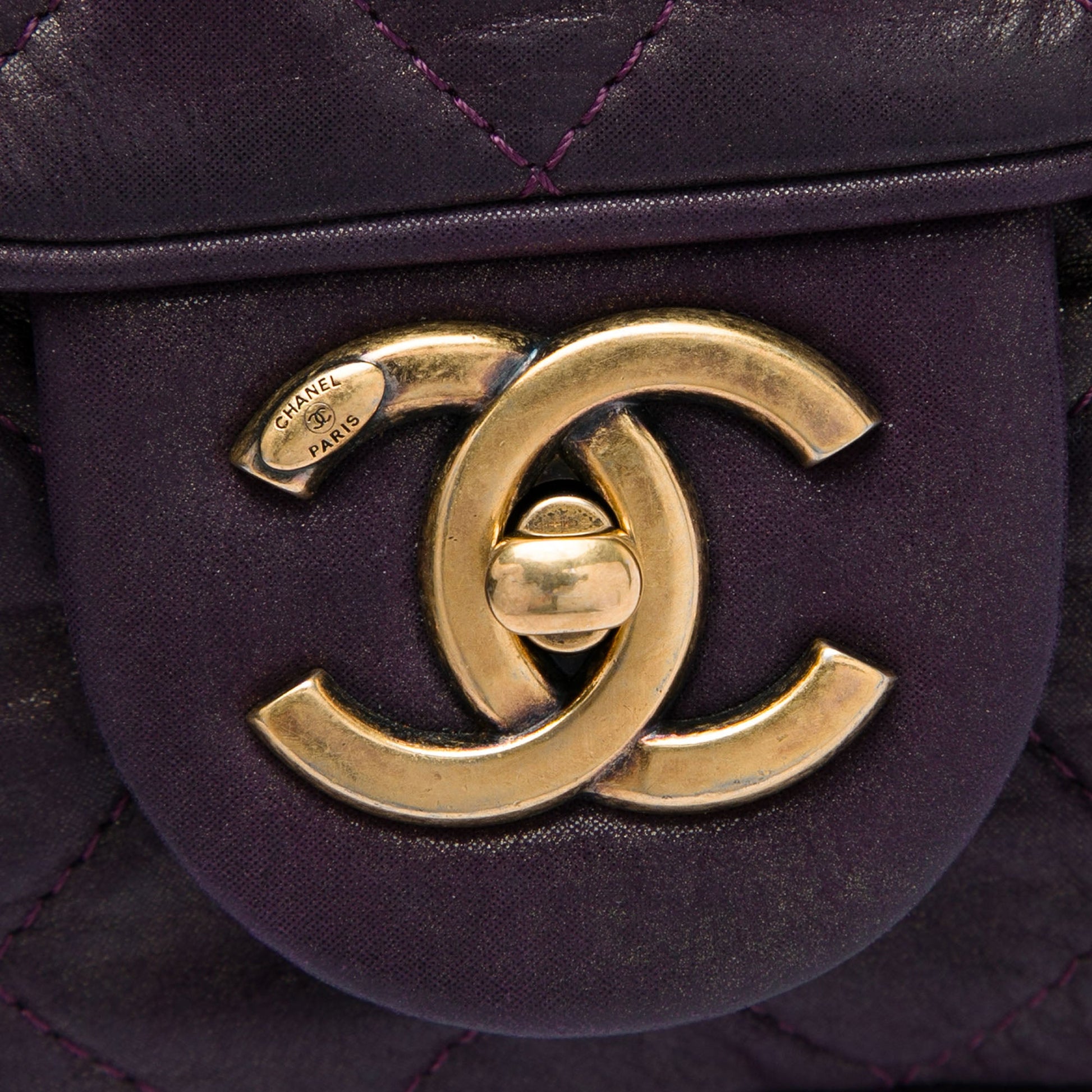 Chanel Large Quilted Iridescent Calfskin Shiva Flap