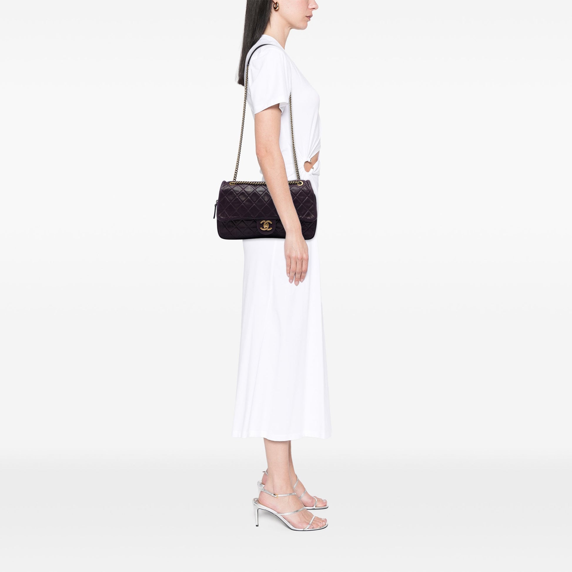 Chanel Large Quilted Iridescent Calfskin Shiva Flap