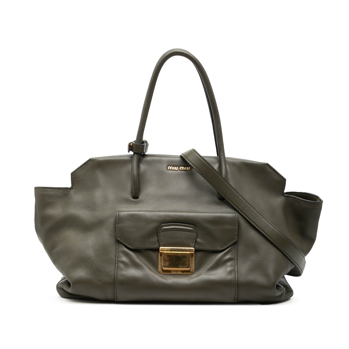 Miu Miu Vitello Soft Front Pocket Satchel