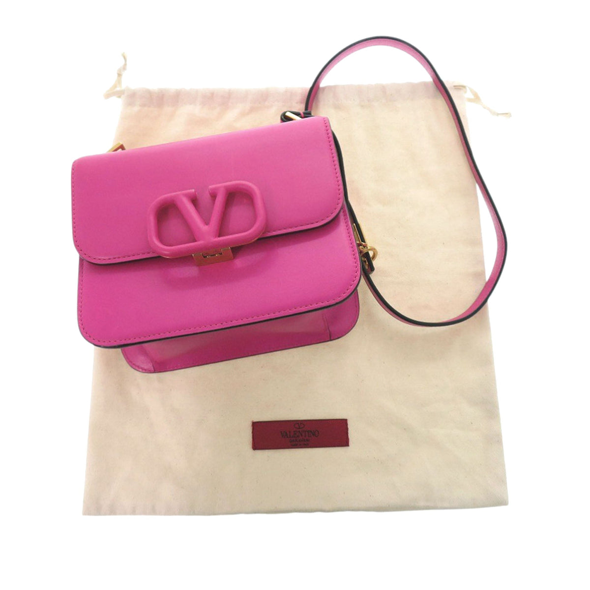 Valentino Mini Smooth Calfskin VSling Crossbody — Pink