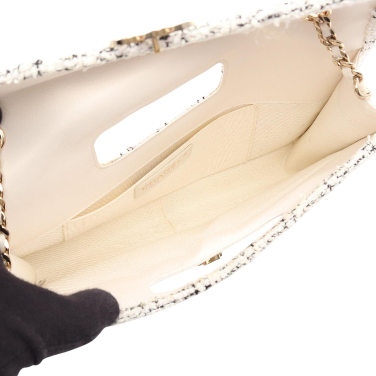 Chanel Small Quilted Lambskin and Tweed  Shopping Tote