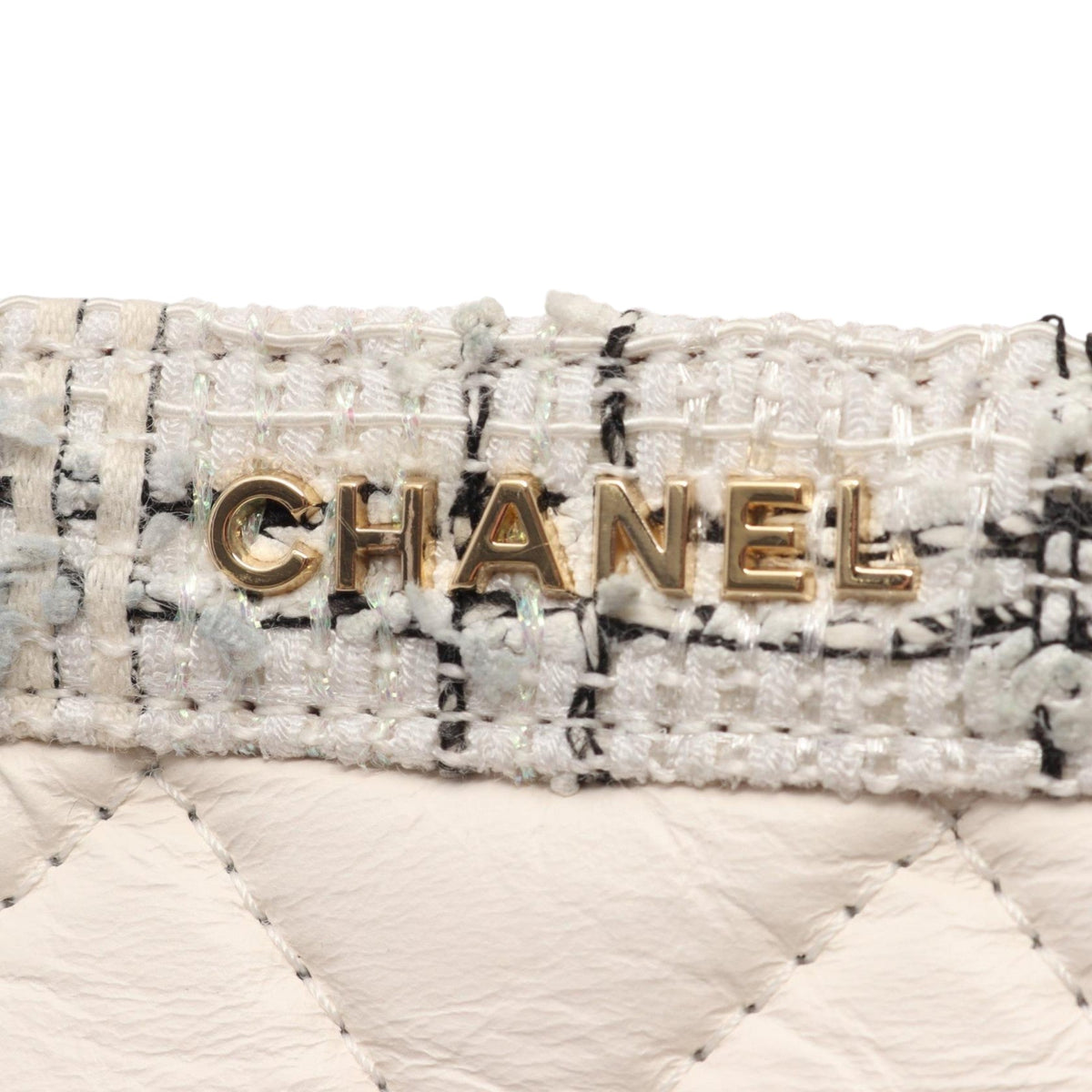 Chanel Small Quilted Lambskin and Tweed  Shopping Tote