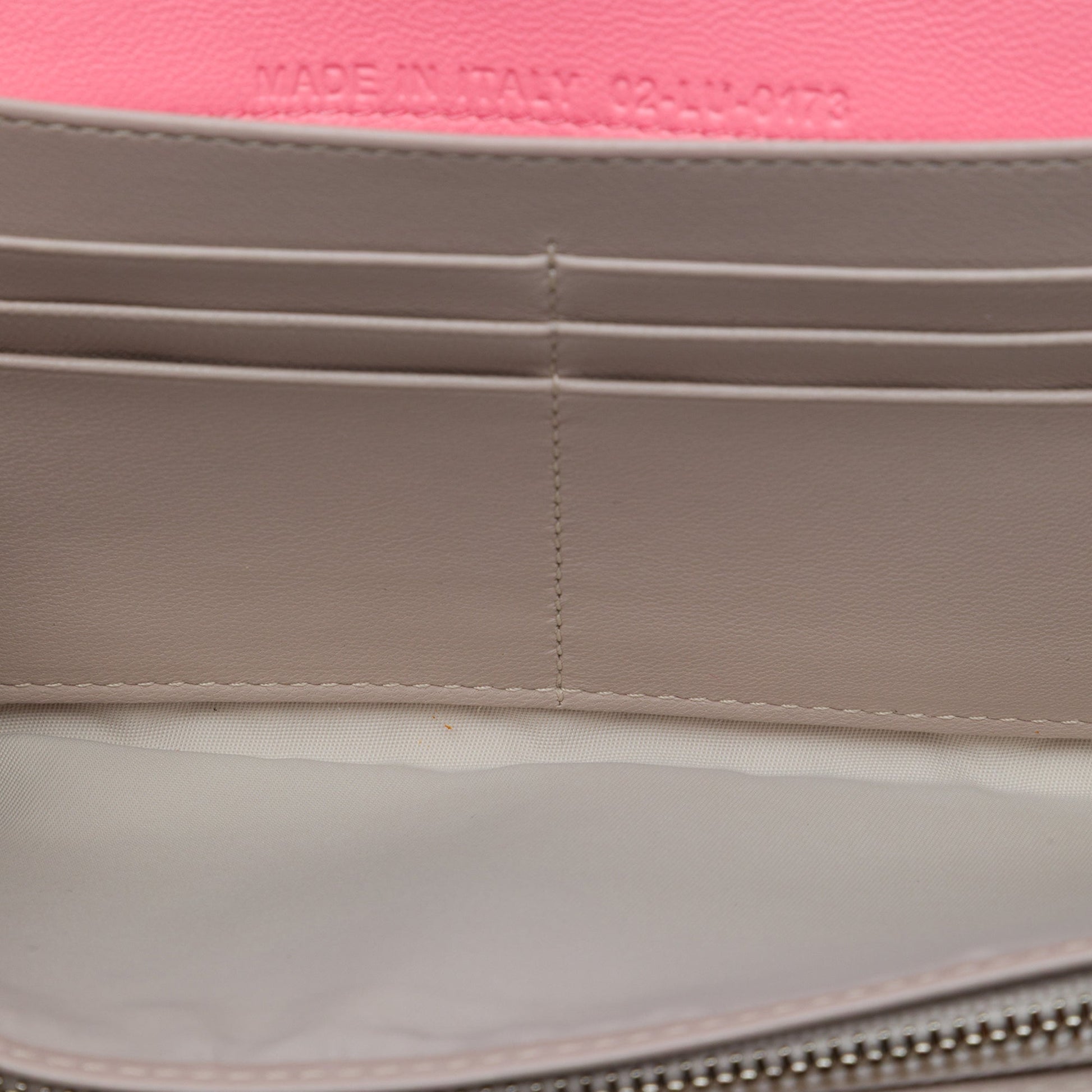 Dior Bicolor Lambskin and Patent Cannage Lady Dior Wallet On Chain