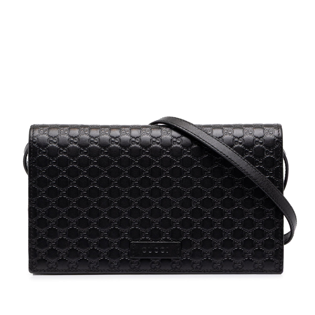 Gucci Microguccissima Wallet on Strap — Black
