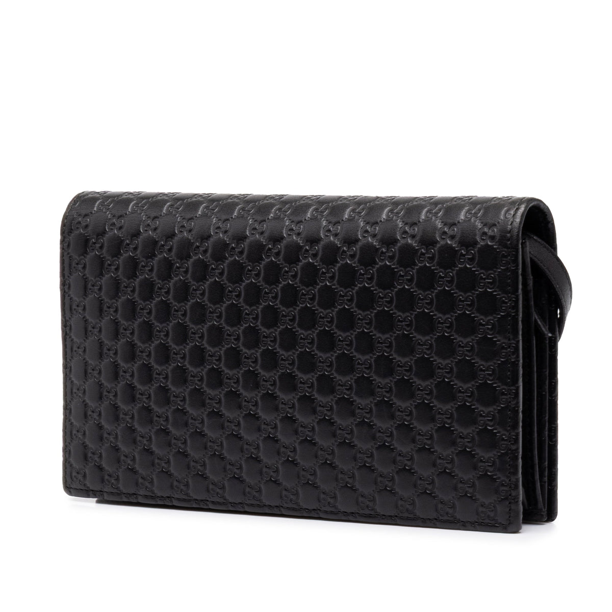Gucci Microguccissima Wallet on Strap — Black