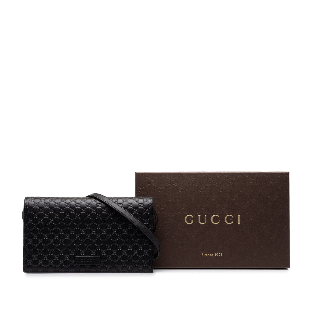 Gucci Microguccissima Wallet on Strap — Black