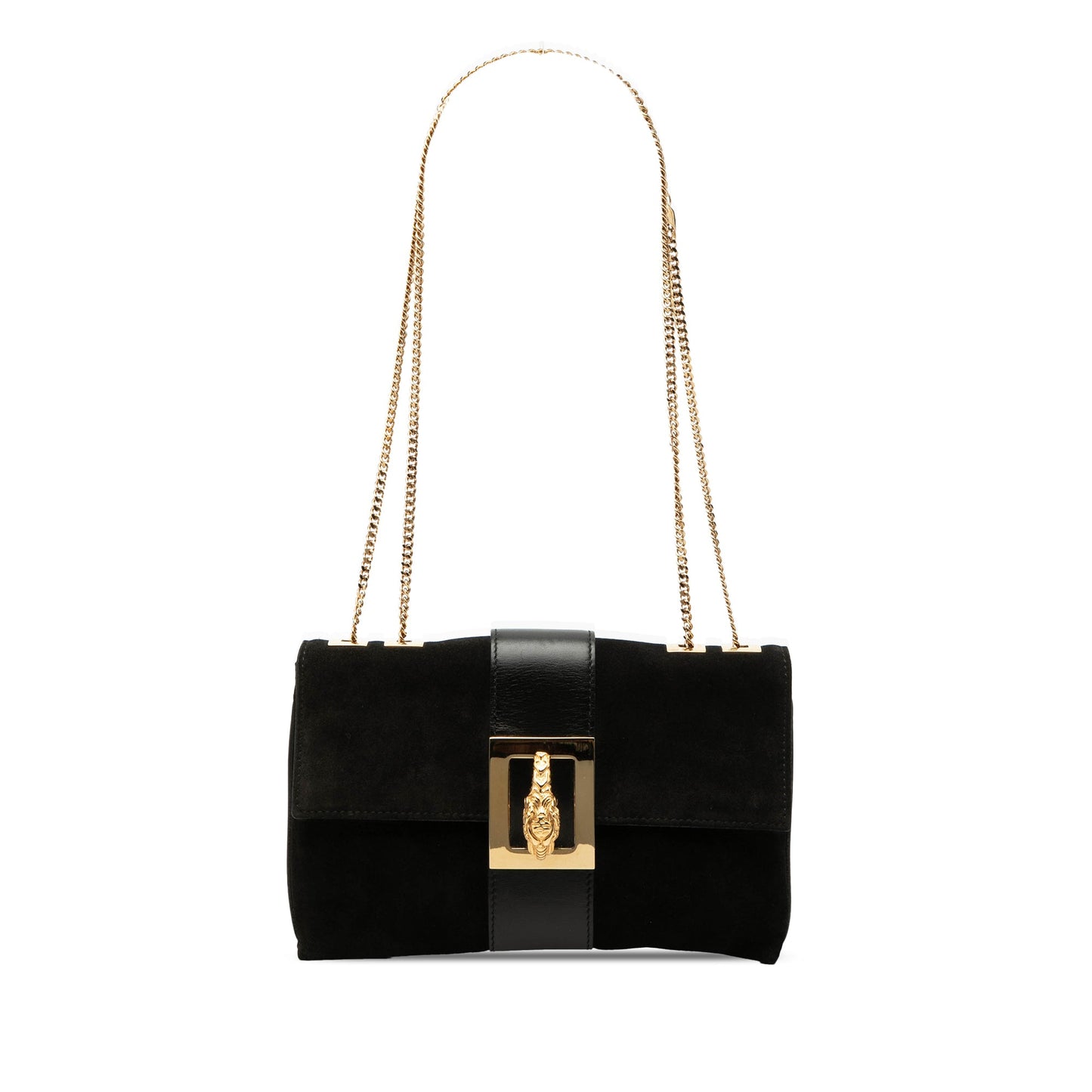 Gucci Suede Tiger Head Chain Shoulder Bag