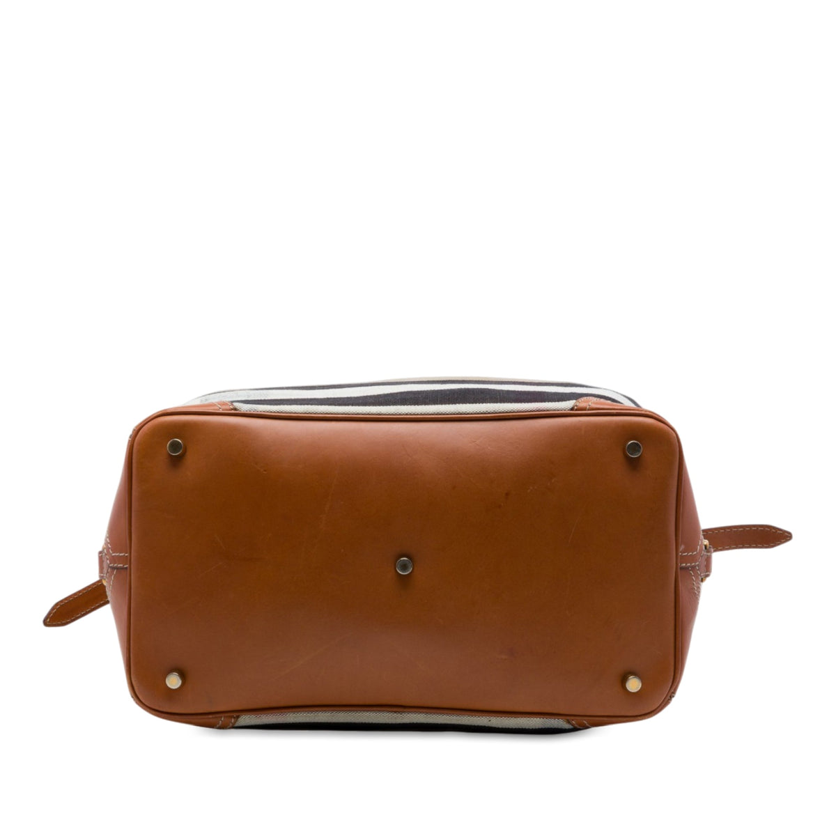 Burberry Mega Check Canvas and Leather Satchel — Brown