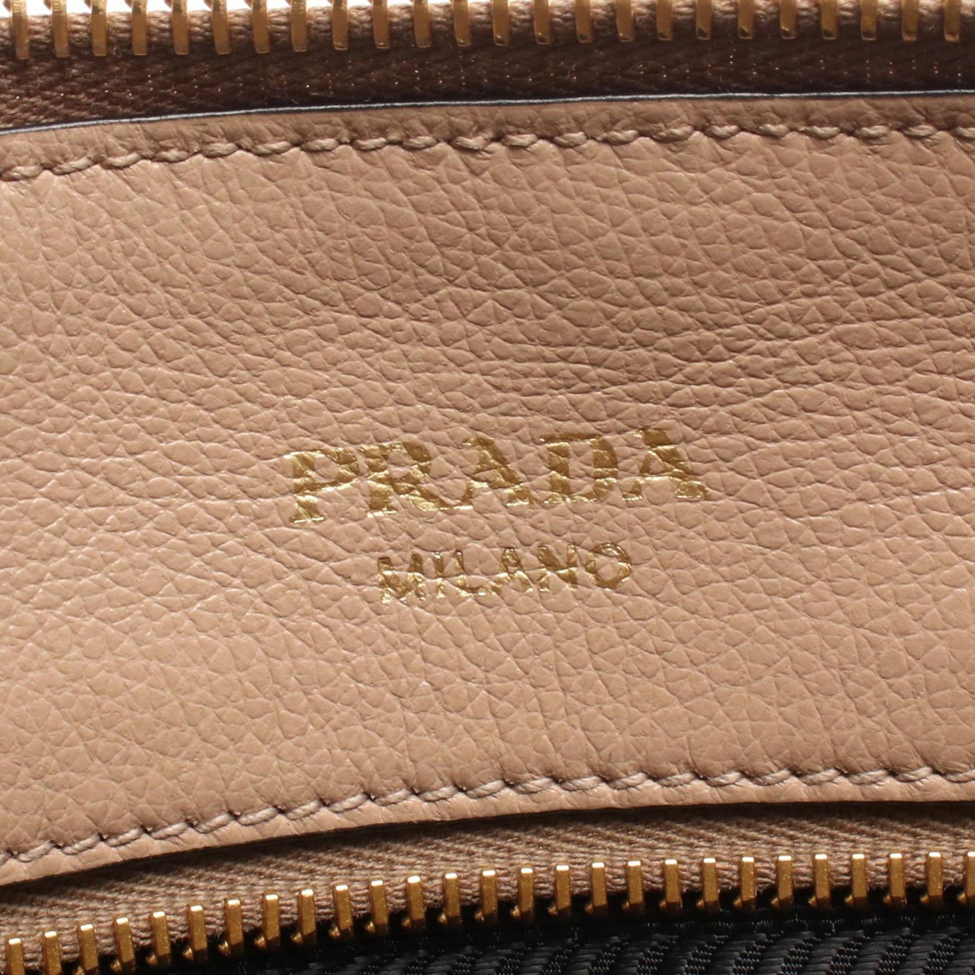 Prada Small Embossed Glace Calf Logo Convertible Satchel