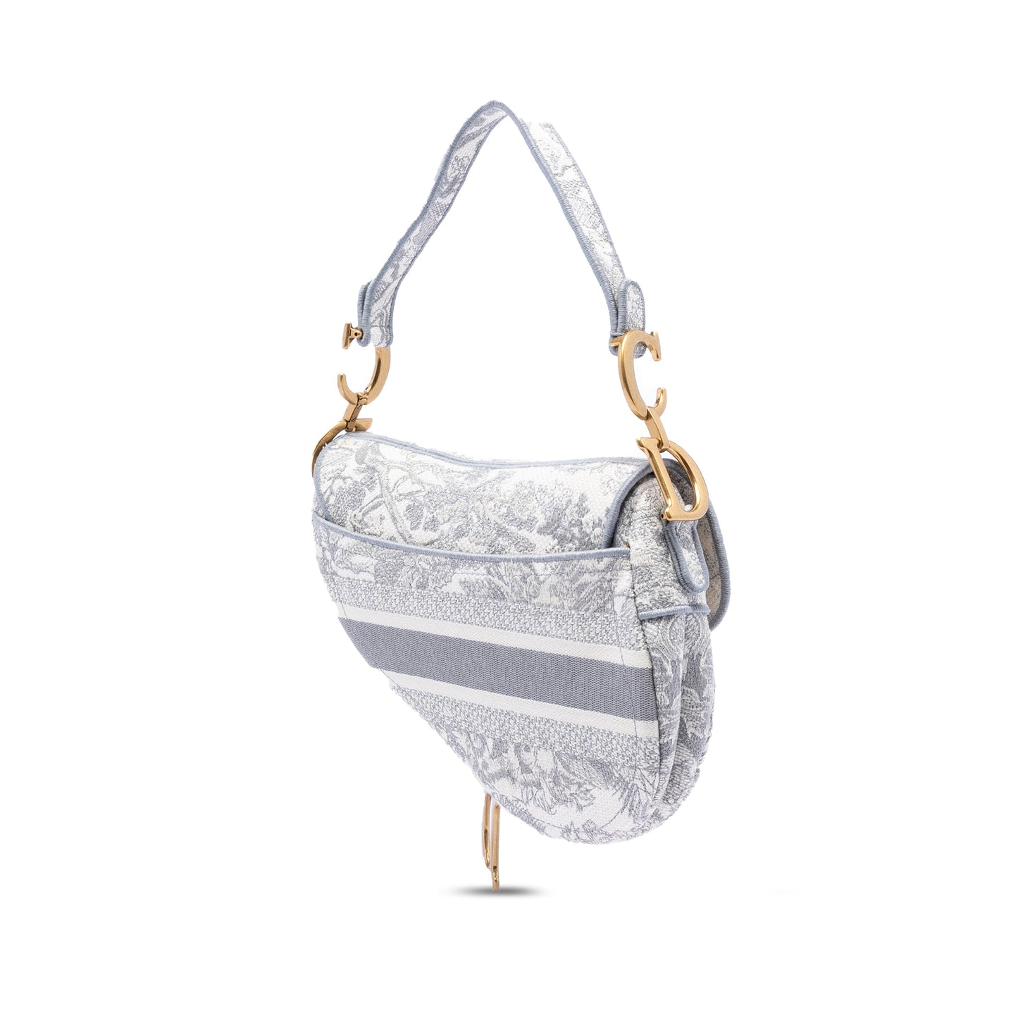 Dior Canvas Embroidered Toile de Jouy Saddle Bag