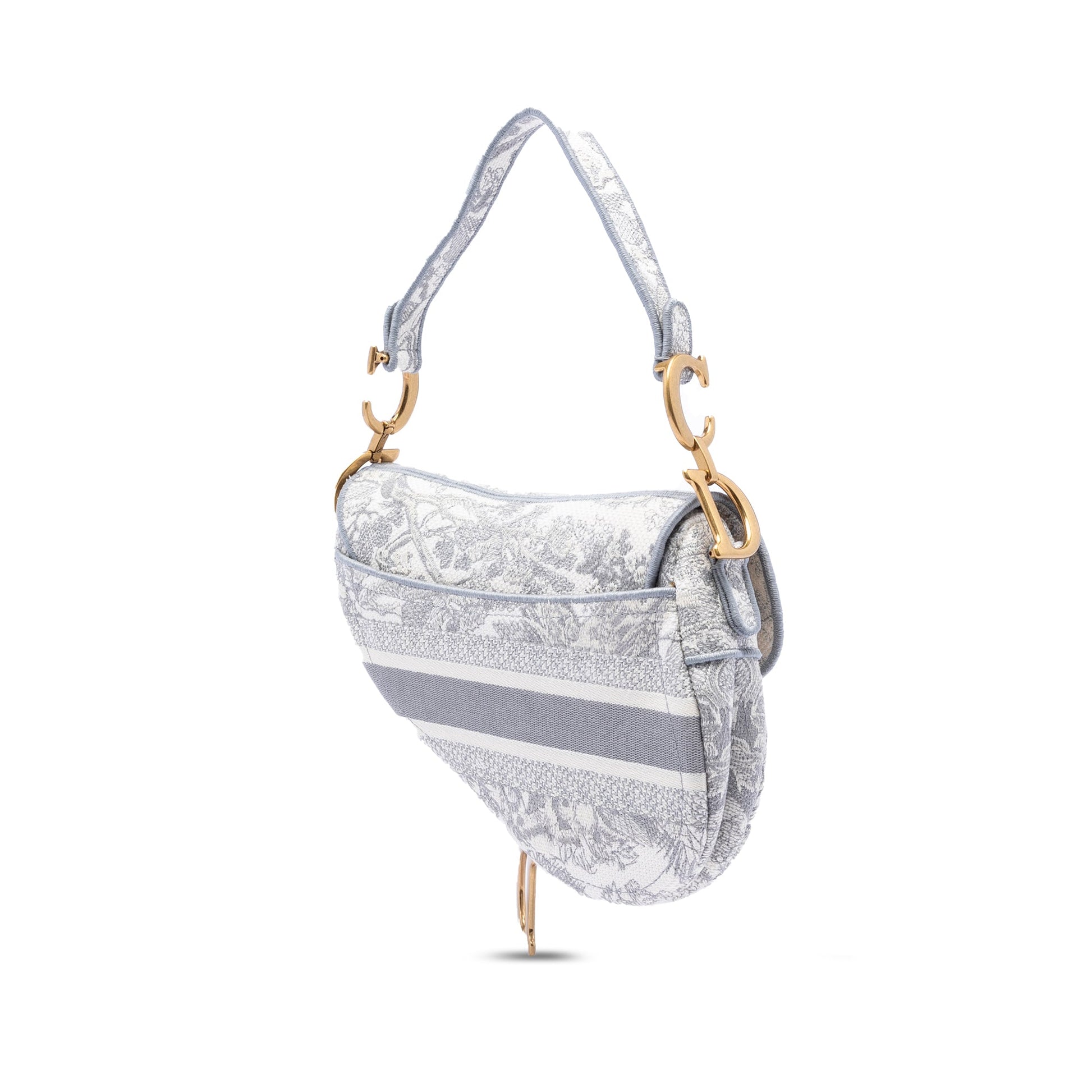 Dior Canvas Embroidered Toile de Jouy Saddle Bag