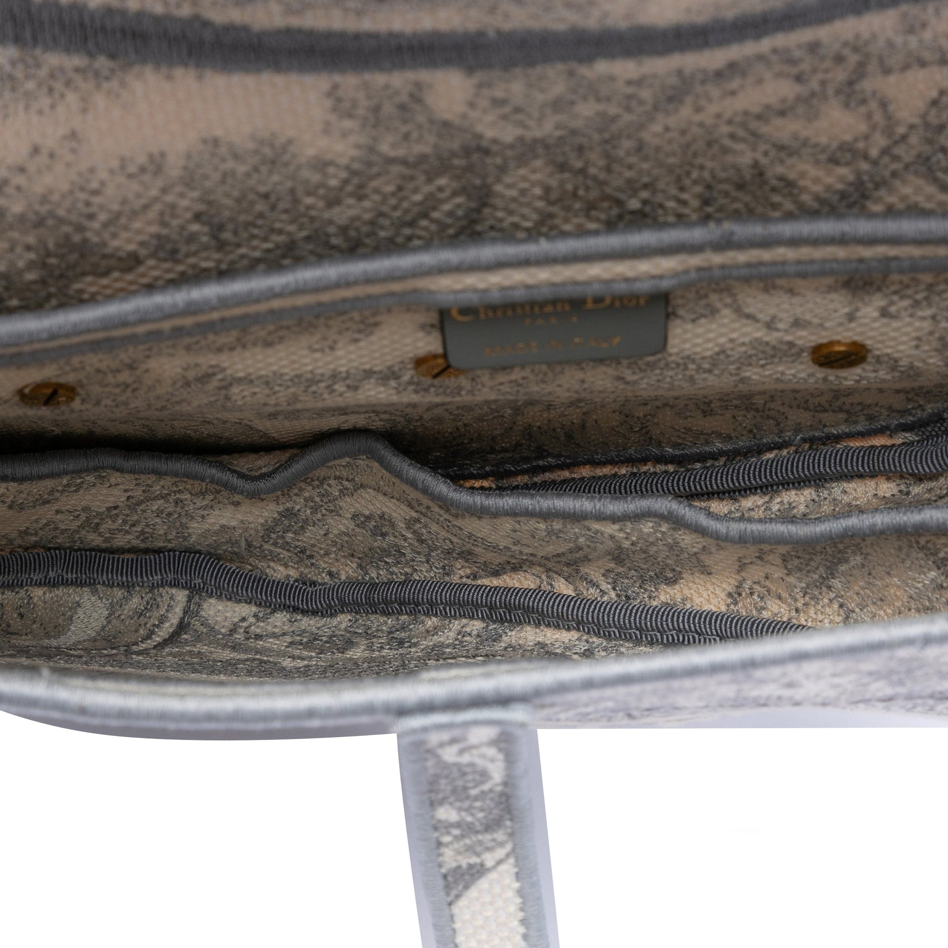 Dior Canvas Embroidered Toile de Jouy Saddle Bag