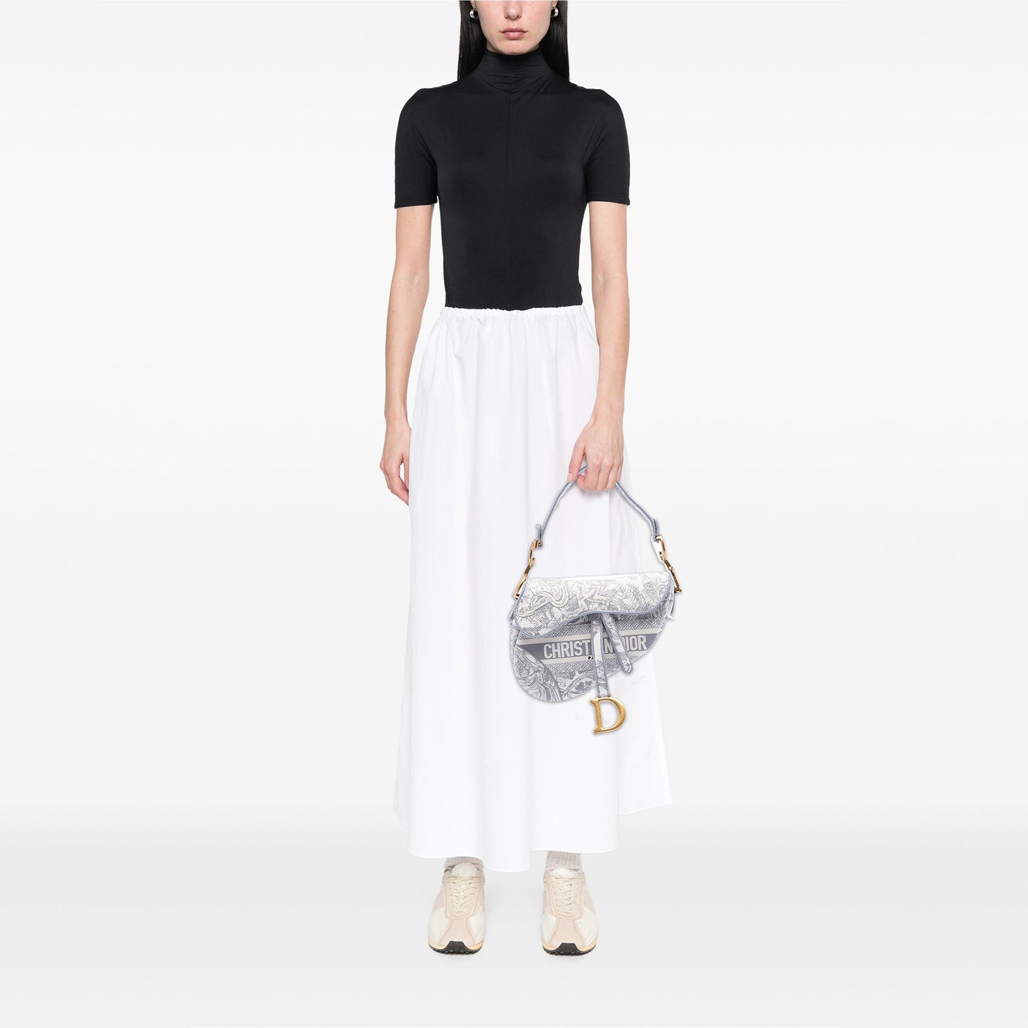 Dior Canvas Embroidered Toile de Jouy Saddle Bag