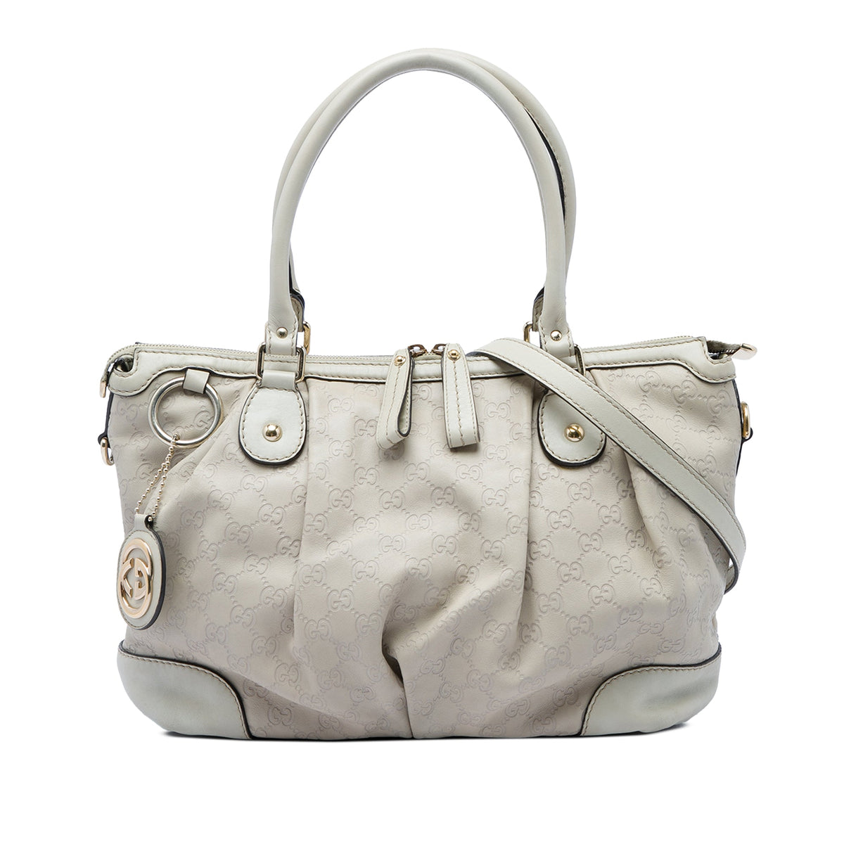 Gucci Guccissima Sukey Satchel — White